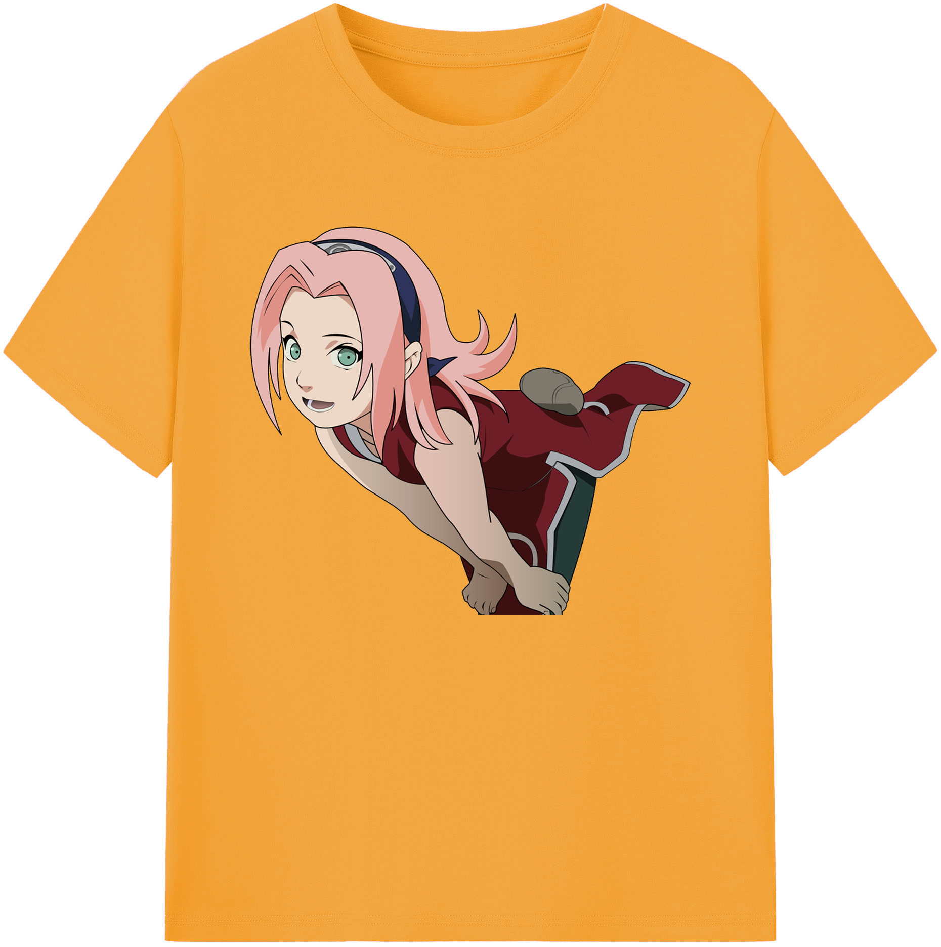 （画像用） NARUTO -ナルト- 春野サクラ Haruno Sakura 綿100％ メンズ半袖Tシャツ｜肌触りやわらか＆通気性