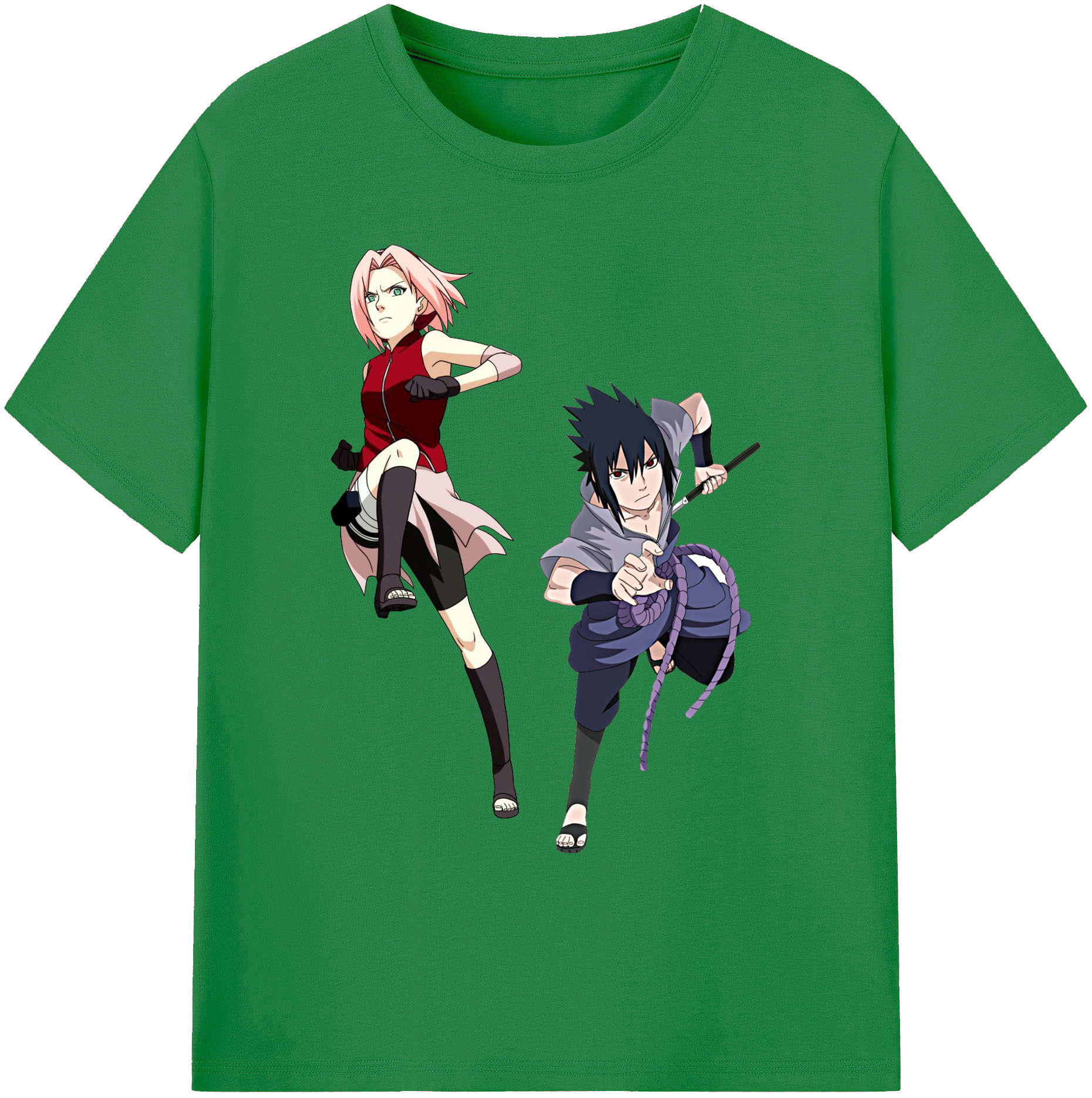 （画像用） NARUTO -ナルト- 春野サクラ Haruno Sakura 綿100％ メンズ半袖Tシャツ｜肌触りやわらか＆通気性