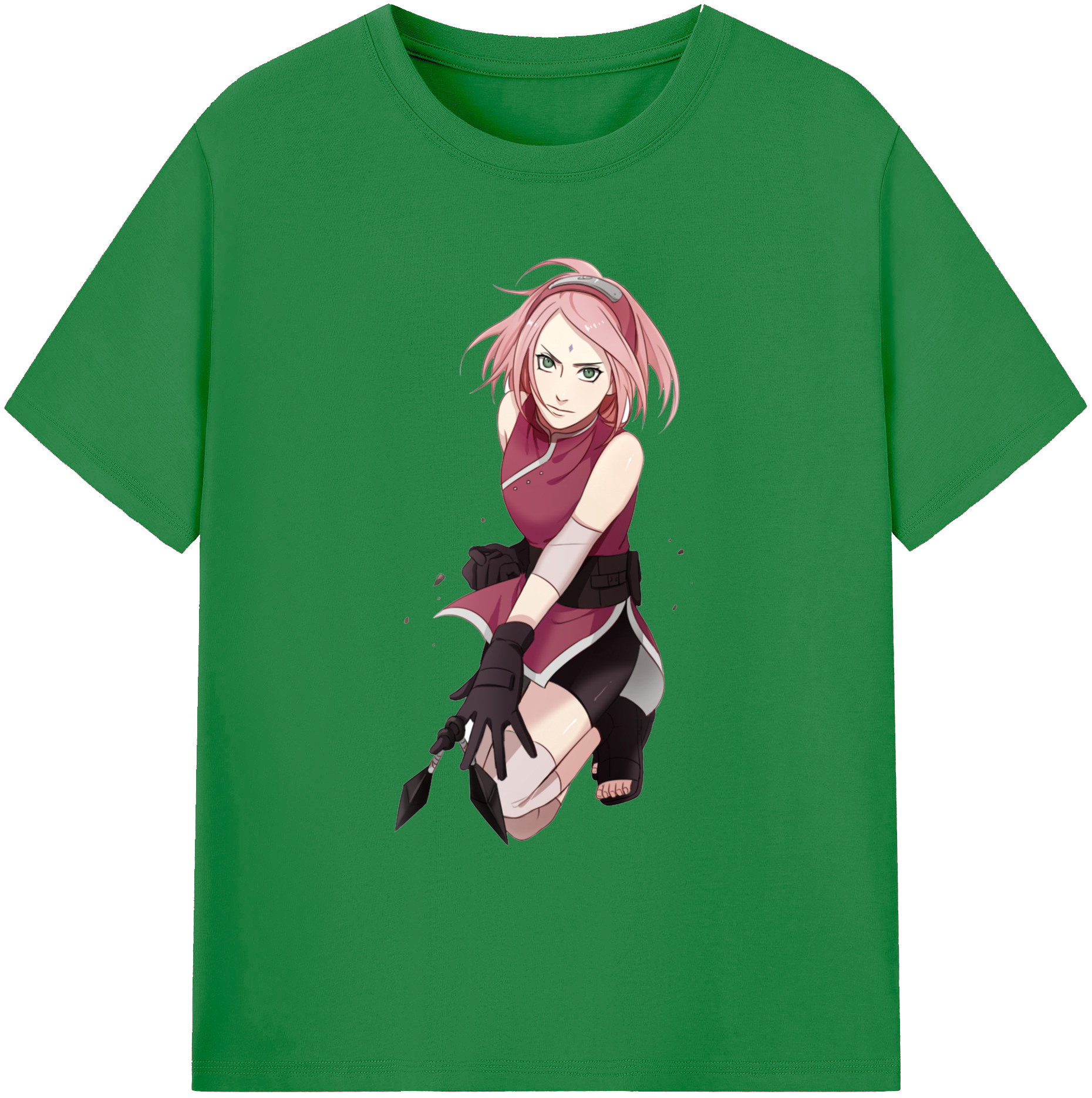 （画像用） NARUTO -ナルト- 春野サクラ Haruno Sakura 綿100％ メンズ半袖Tシャツ｜肌触りやわらか＆通気性