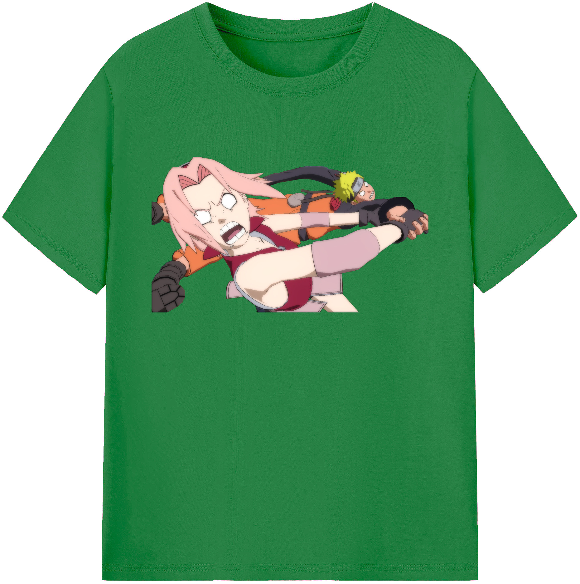 （画像用） NARUTO -ナルト- 春野サクラ Haruno Sakura 綿100％ メンズ半袖Tシャツ｜肌触りやわらか＆通気性