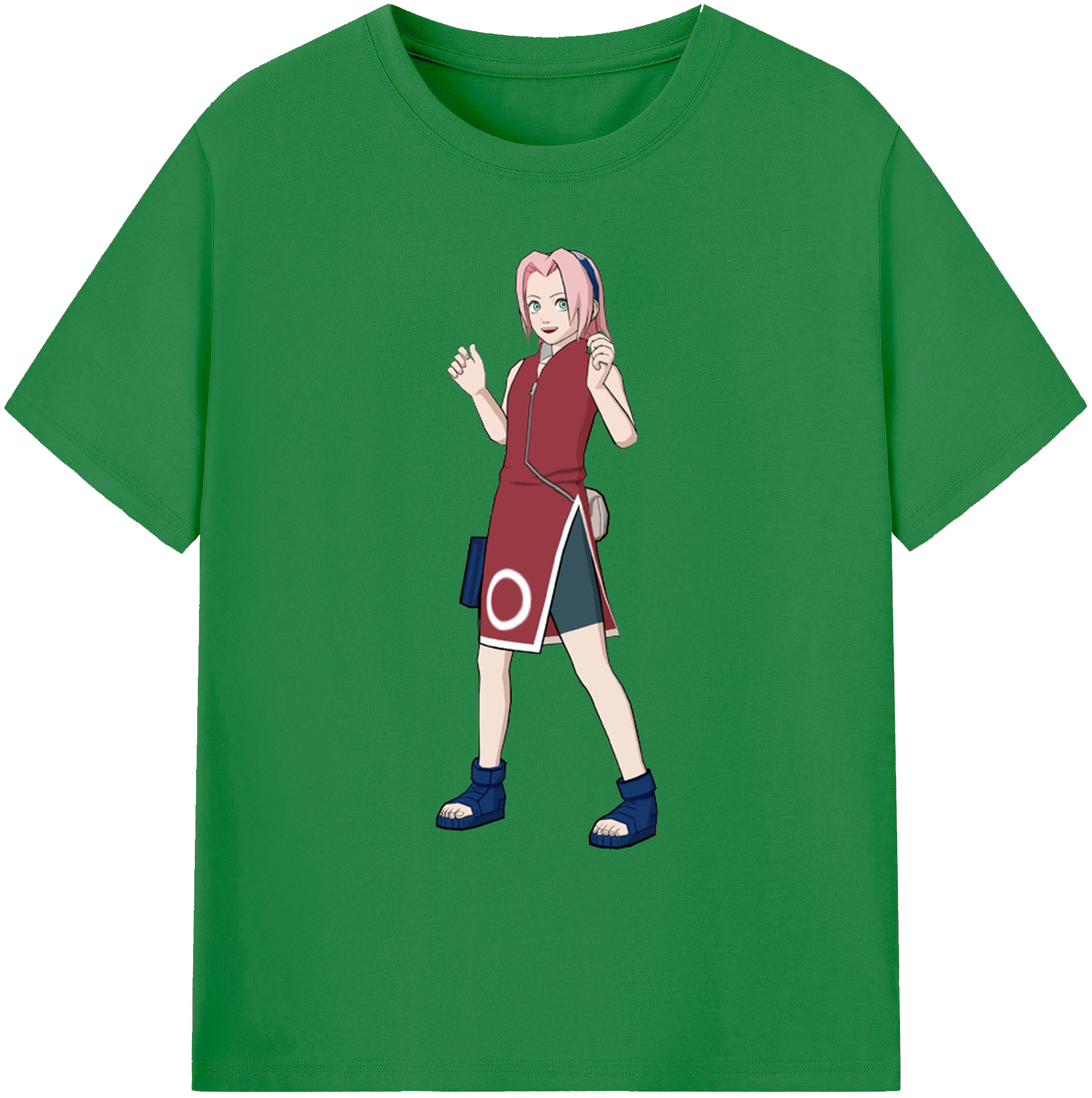 （画像用） NARUTO -ナルト- 春野サクラ Haruno Sakura 綿100％ メンズ半袖Tシャツ｜肌触りやわらか＆通気性