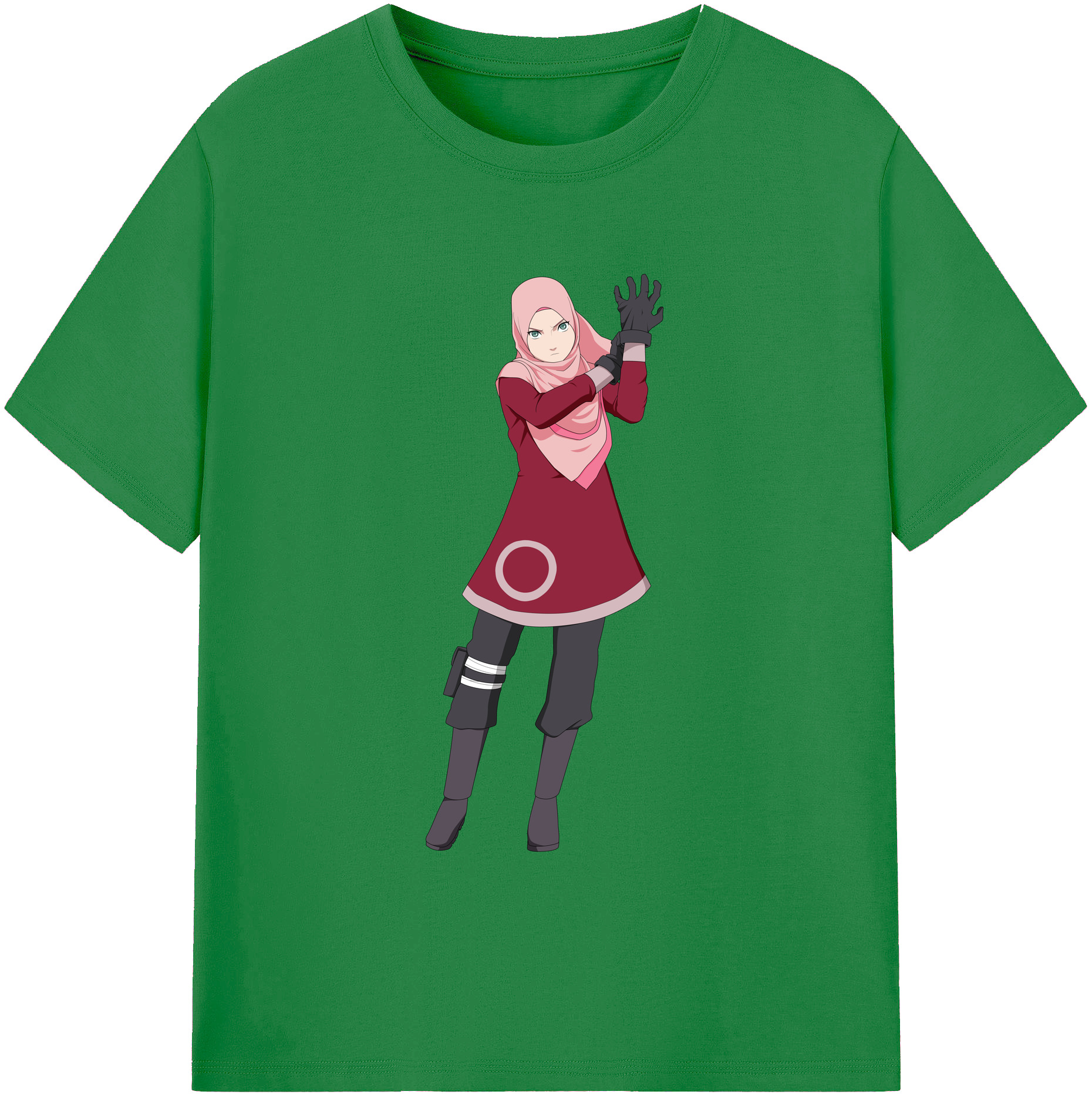 （画像用） NARUTO -ナルト- 春野サクラ Haruno Sakura 綿100％ メンズ半袖Tシャツ｜肌触りやわらか＆通気性