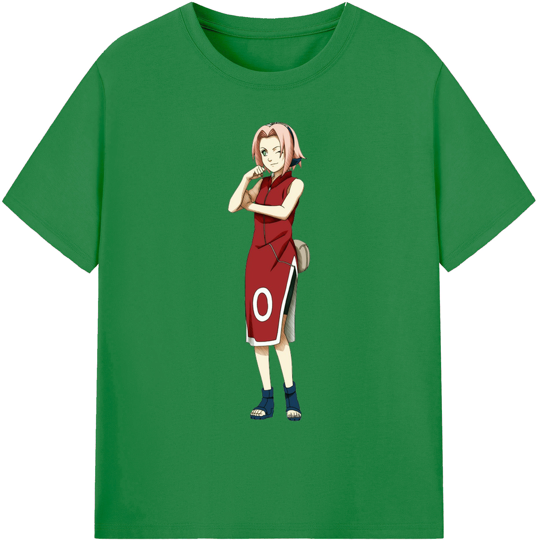 （画像用） NARUTO -ナルト- 春野サクラ Haruno Sakura 綿100％ メンズ半袖Tシャツ｜肌触りやわらか＆通気性
