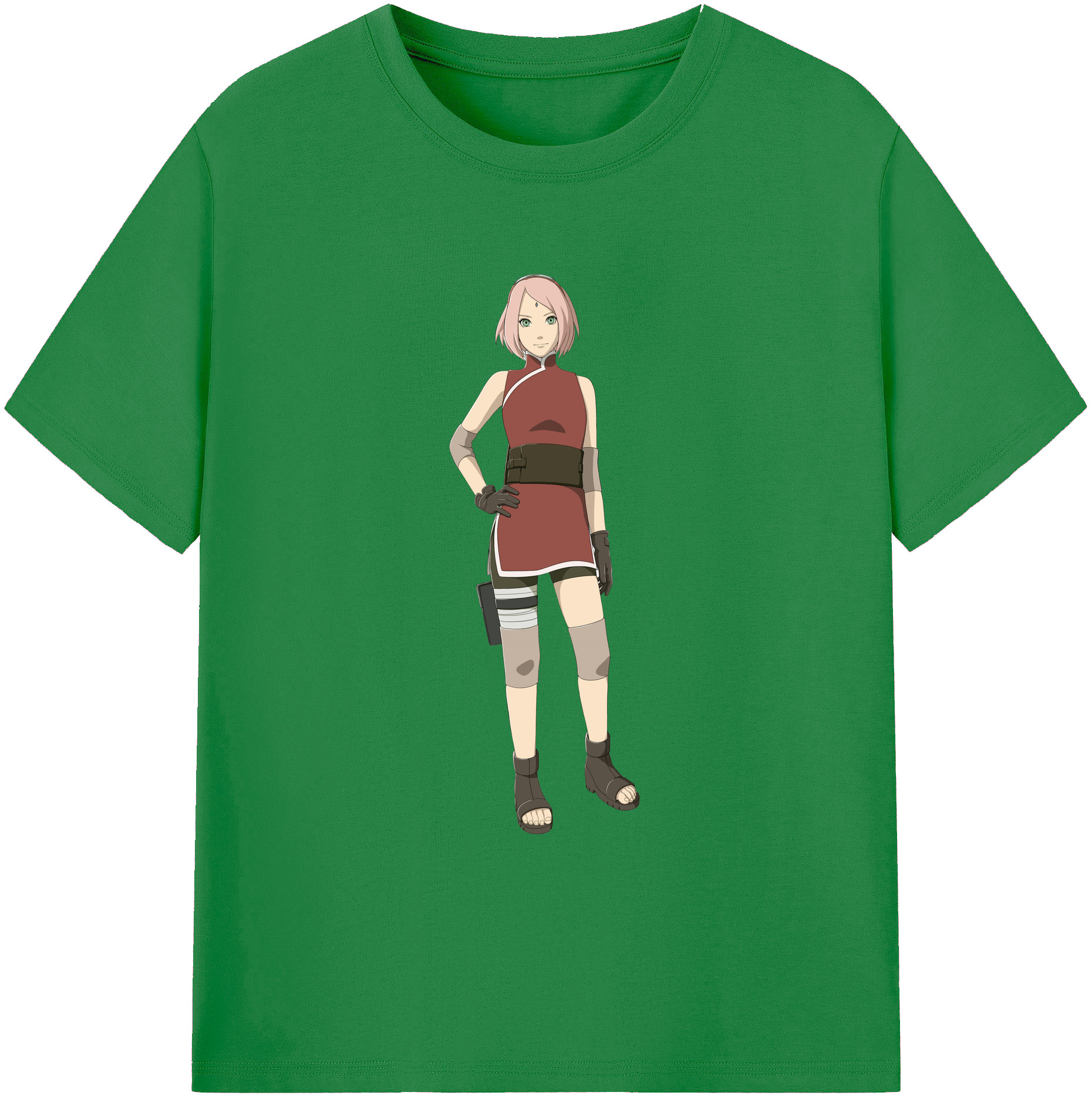 （画像用） NARUTO -ナルト- 春野サクラ Haruno Sakura 綿100％ メンズ半袖Tシャツ｜肌触りやわらか＆通気性