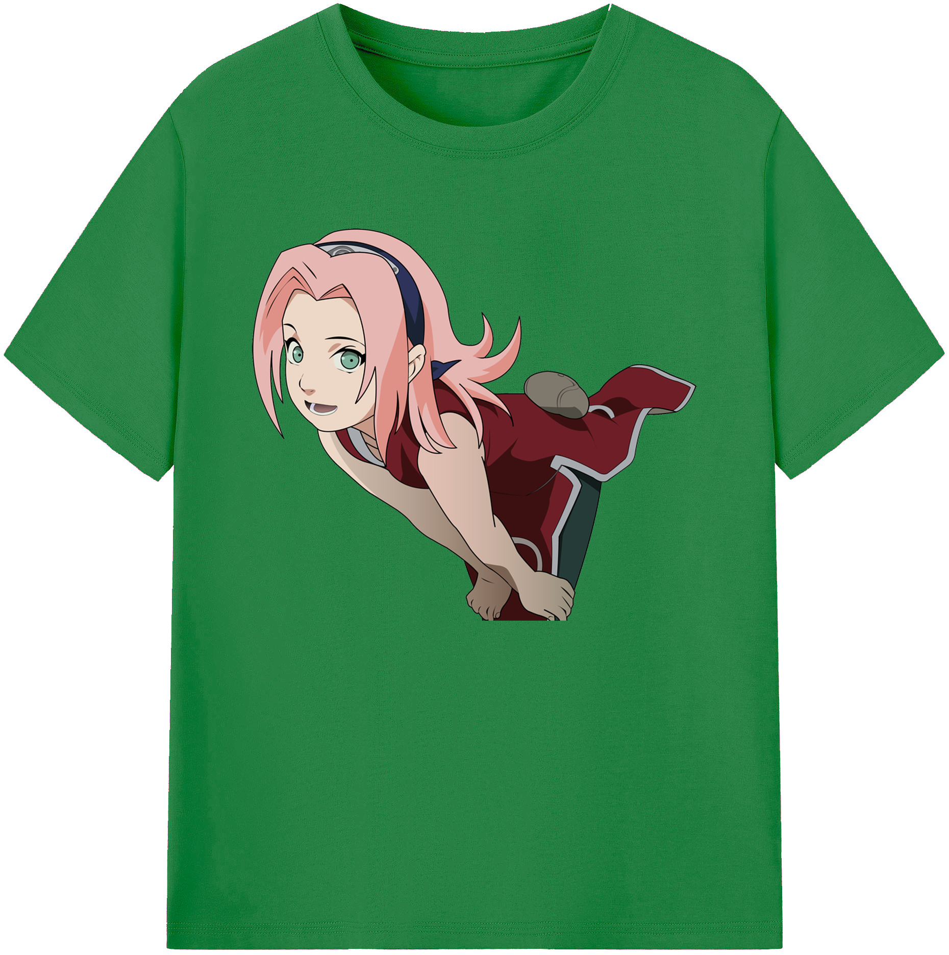 （画像用） NARUTO -ナルト- 春野サクラ Haruno Sakura 綿100％ メンズ半袖Tシャツ｜肌触りやわらか＆通気性