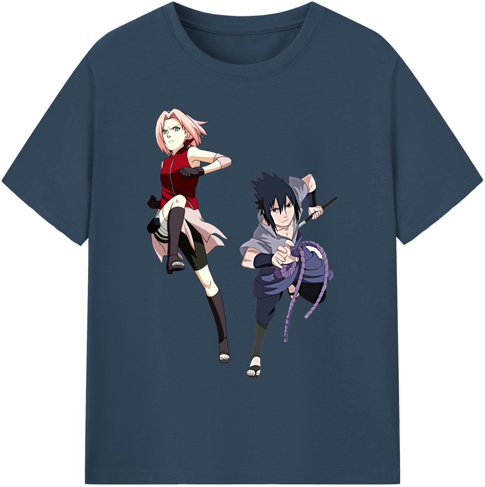 （画像用） NARUTO -ナルト- 春野サクラ Haruno Sakura 綿100％ メンズ半袖Tシャツ｜肌触りやわらか＆通気性