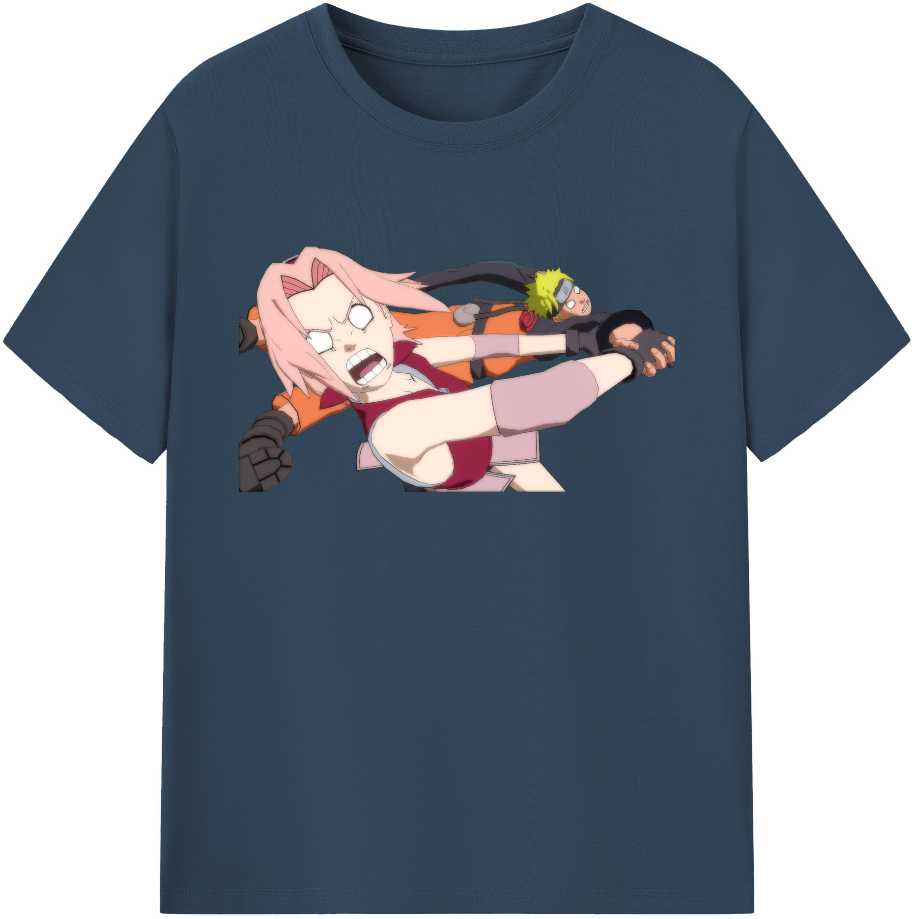 （画像用） NARUTO -ナルト- 春野サクラ Haruno Sakura 綿100％ メンズ半袖Tシャツ｜肌触りやわらか＆通気性