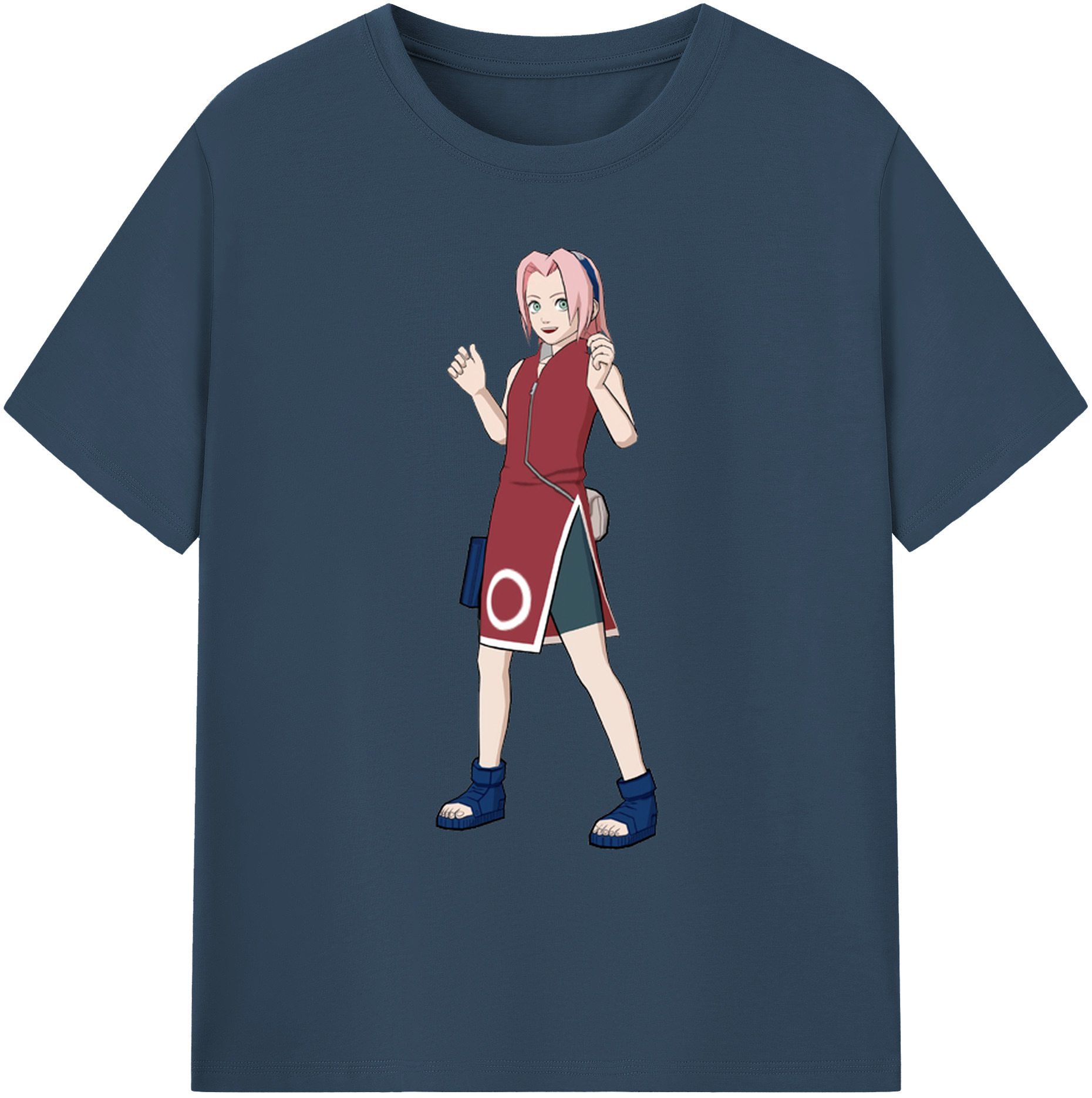 （画像用） NARUTO -ナルト- 春野サクラ Haruno Sakura 綿100％ メンズ半袖Tシャツ｜肌触りやわらか＆通気性