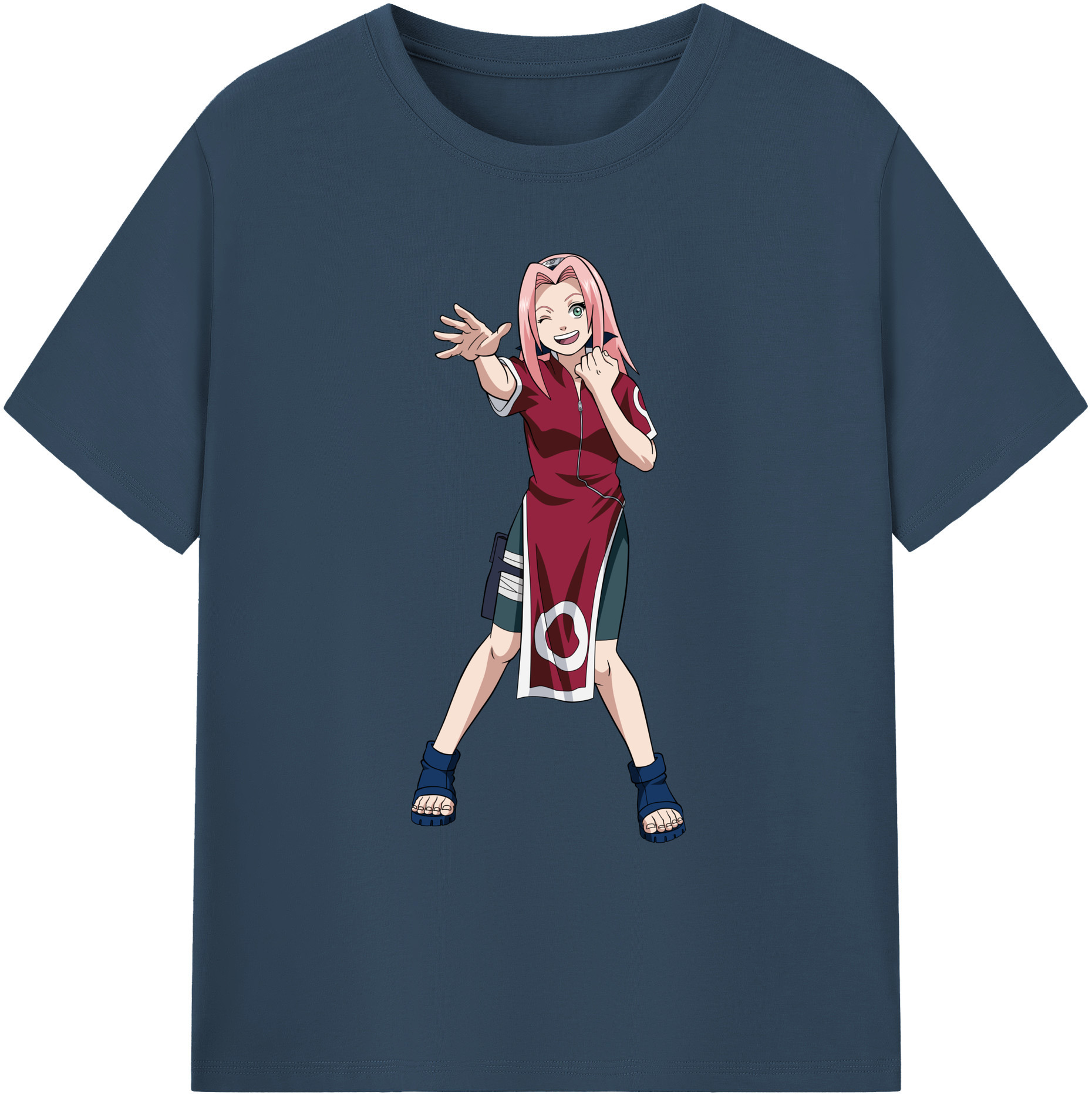 （画像用） NARUTO -ナルト- 春野サクラ Haruno Sakura 綿100％ メンズ半袖Tシャツ｜肌触りやわらか＆通気性