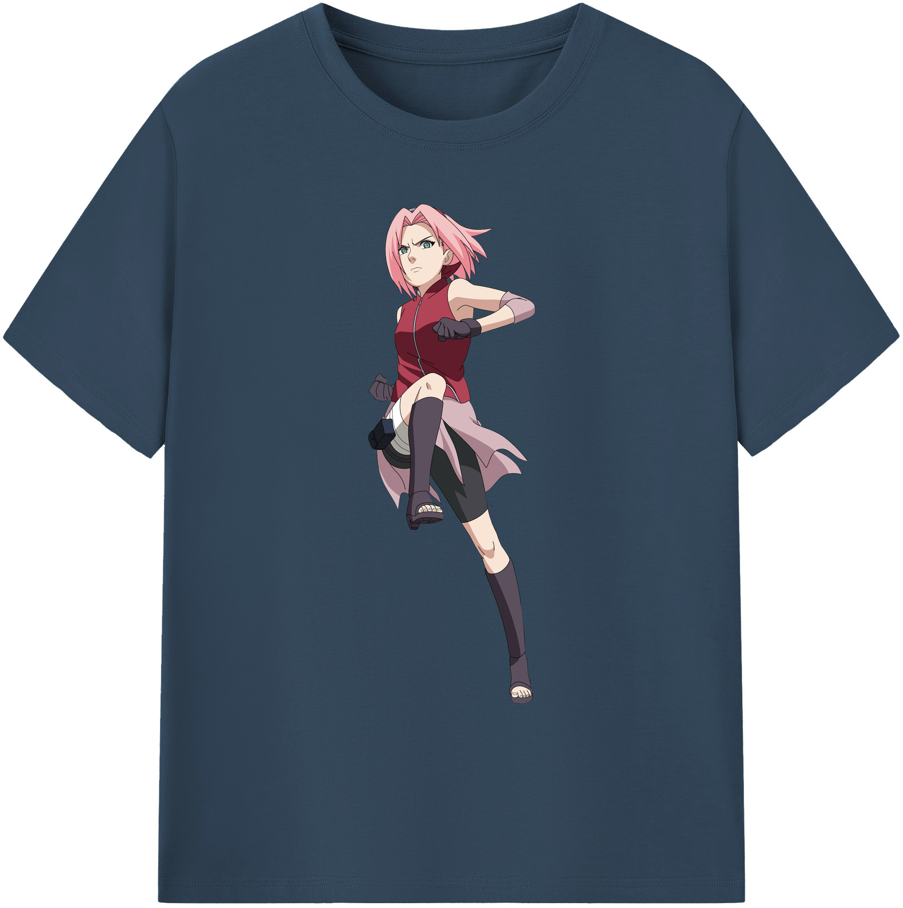 （画像用） NARUTO -ナルト- 春野サクラ Haruno Sakura 綿100％ メンズ半袖Tシャツ｜肌触りやわらか＆通気性