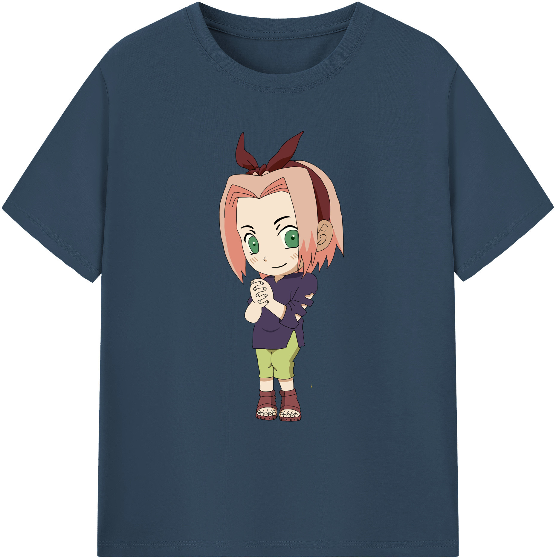 （画像用） NARUTO -ナルト- 春野サクラ Haruno Sakura 綿100％ メンズ半袖Tシャツ｜肌触りやわらか＆通気性