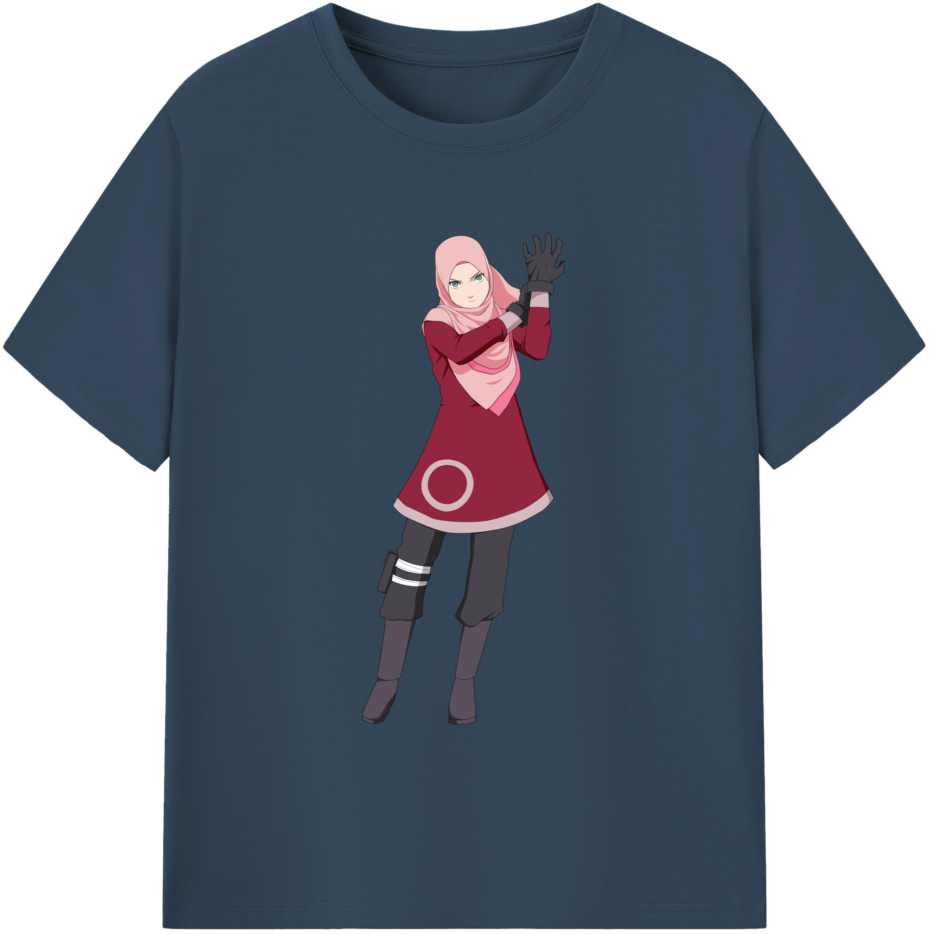 （画像用） NARUTO -ナルト- 春野サクラ Haruno Sakura 綿100％ メンズ半袖Tシャツ｜肌触りやわらか＆通気性