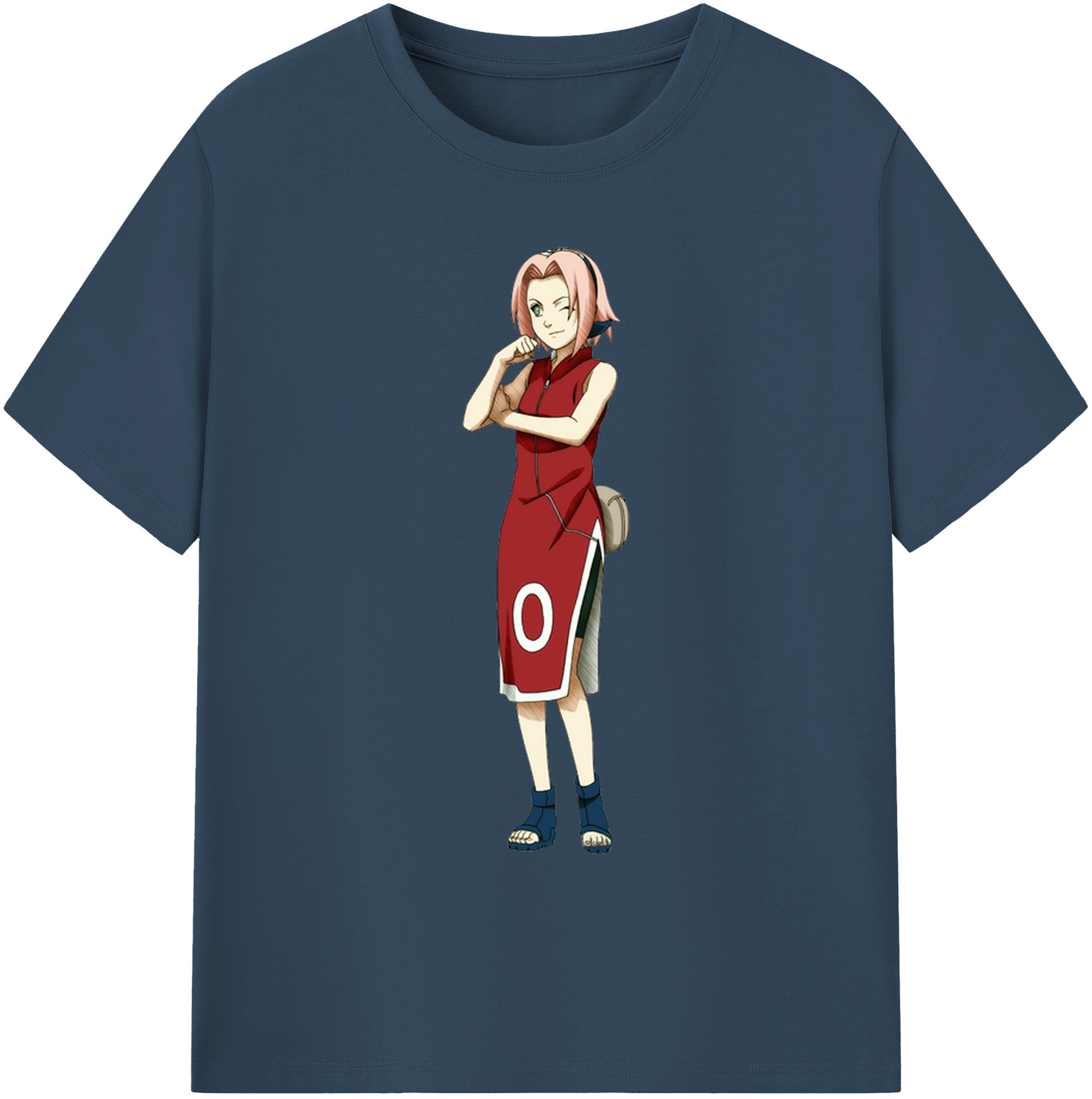 （画像用） NARUTO -ナルト- 春野サクラ Haruno Sakura 綿100％ メンズ半袖Tシャツ｜肌触りやわらか＆通気性