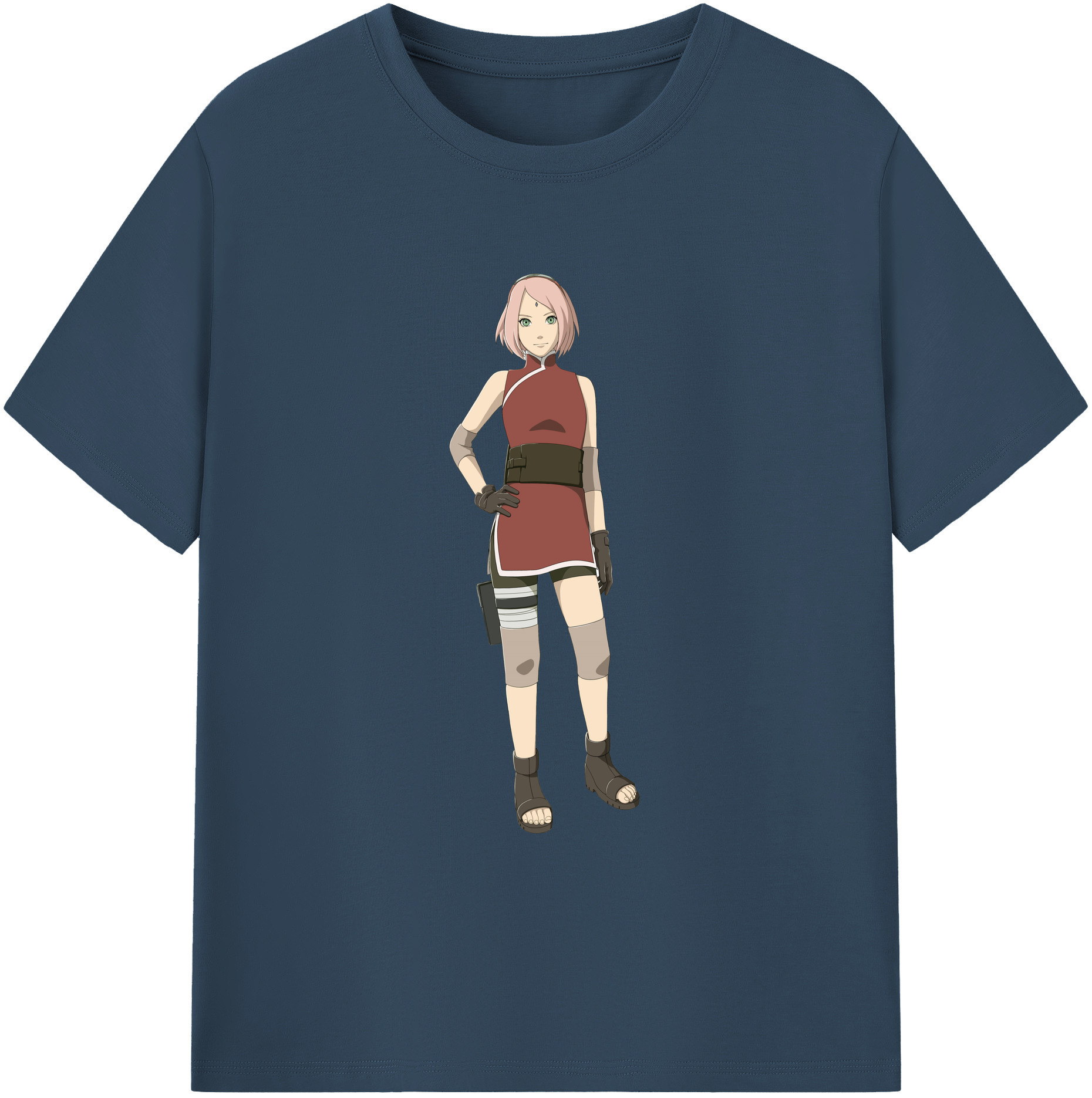 （画像用） NARUTO -ナルト- 春野サクラ Haruno Sakura 綿100％ メンズ半袖Tシャツ｜肌触りやわらか＆通気性