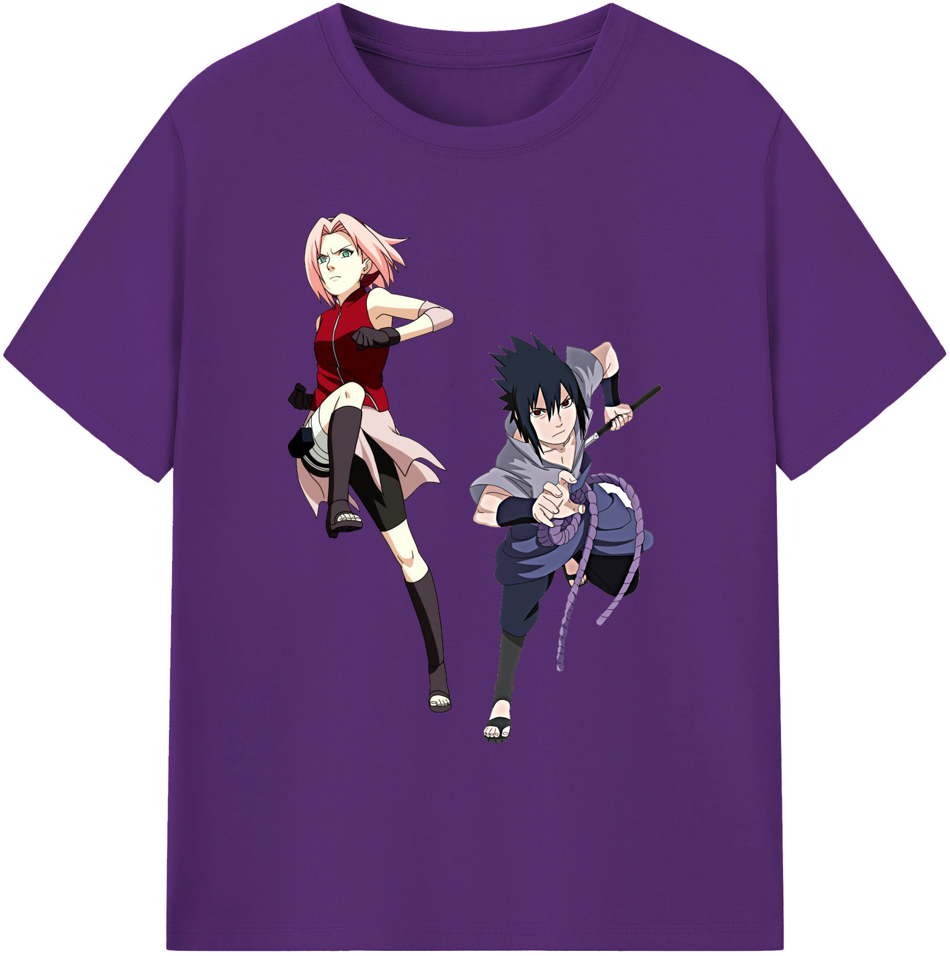 （画像用） NARUTO -ナルト- 春野サクラ Haruno Sakura 綿100％ メンズ半袖Tシャツ｜肌触りやわらか＆通気性
