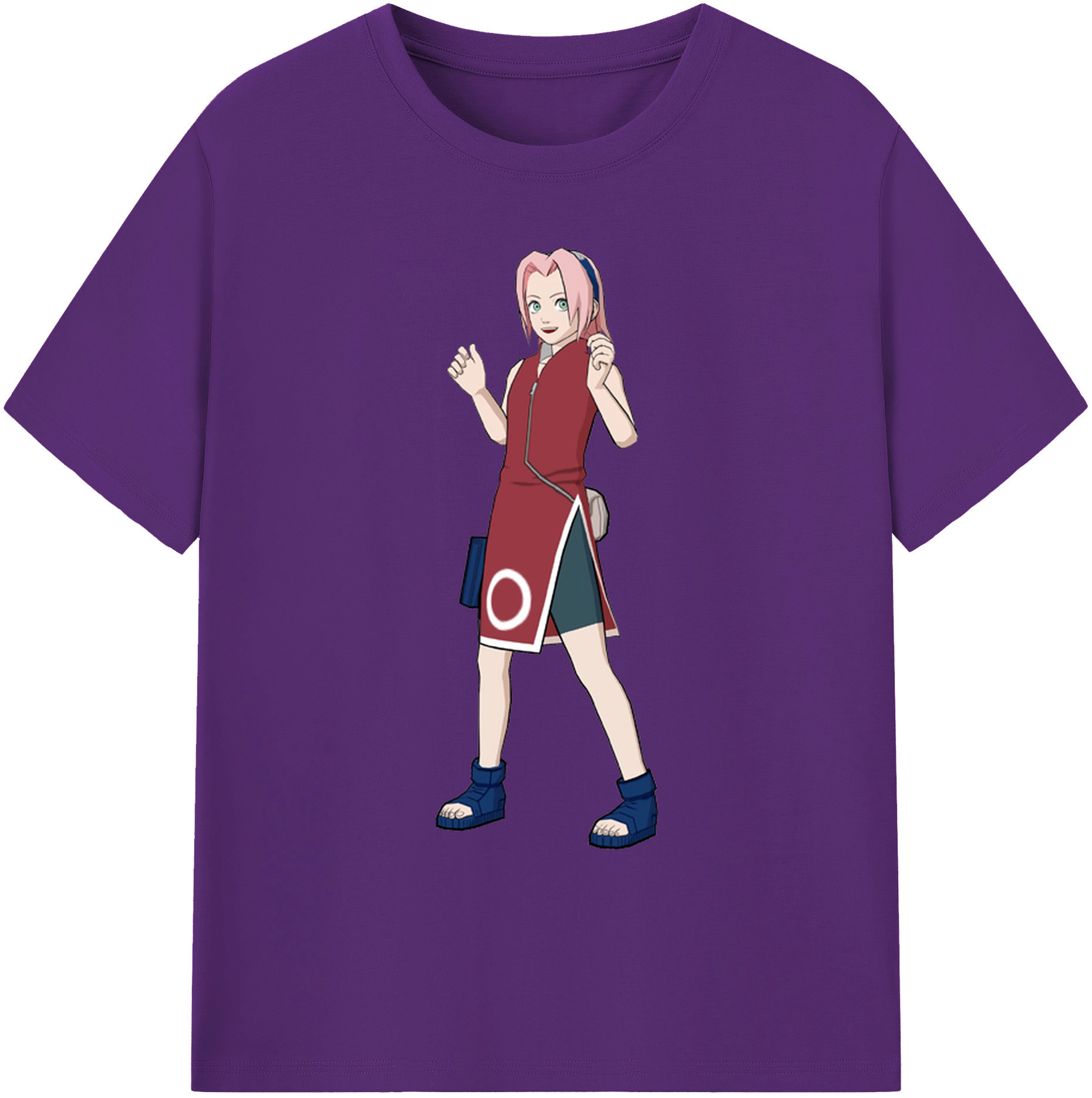 （画像用） NARUTO -ナルト- 春野サクラ Haruno Sakura 綿100％ メンズ半袖Tシャツ｜肌触りやわらか＆通気性