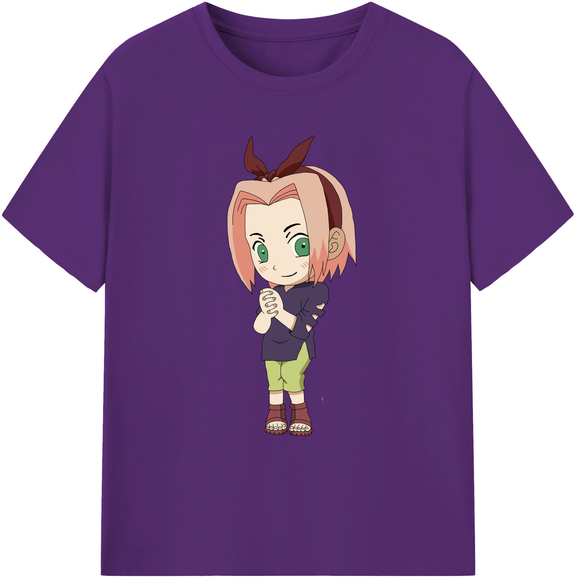 （画像用） NARUTO -ナルト- 春野サクラ Haruno Sakura 綿100％ メンズ半袖Tシャツ｜肌触りやわらか＆通気性