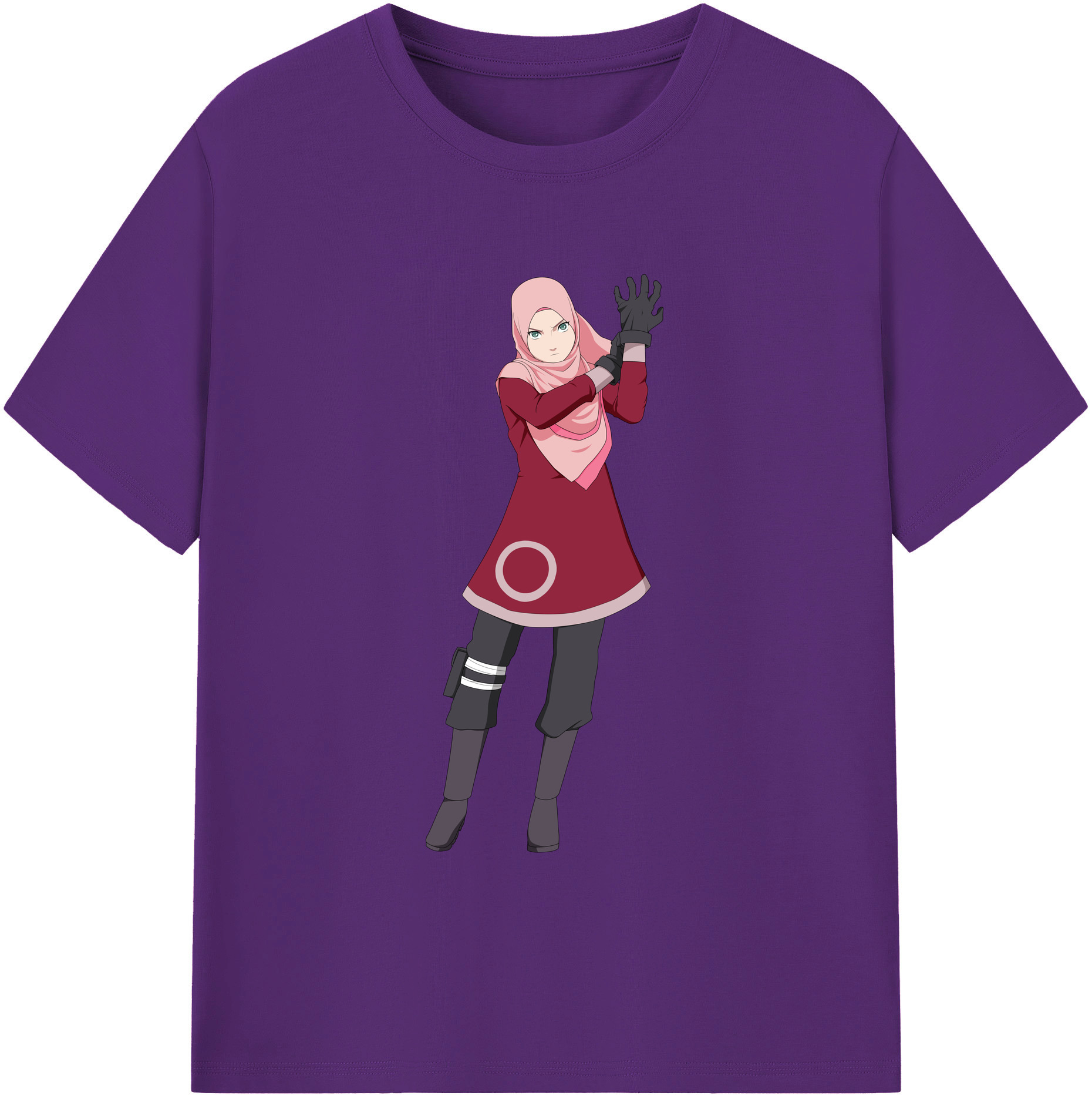 （画像用） NARUTO -ナルト- 春野サクラ Haruno Sakura 綿100％ メンズ半袖Tシャツ｜肌触りやわらか＆通気性
