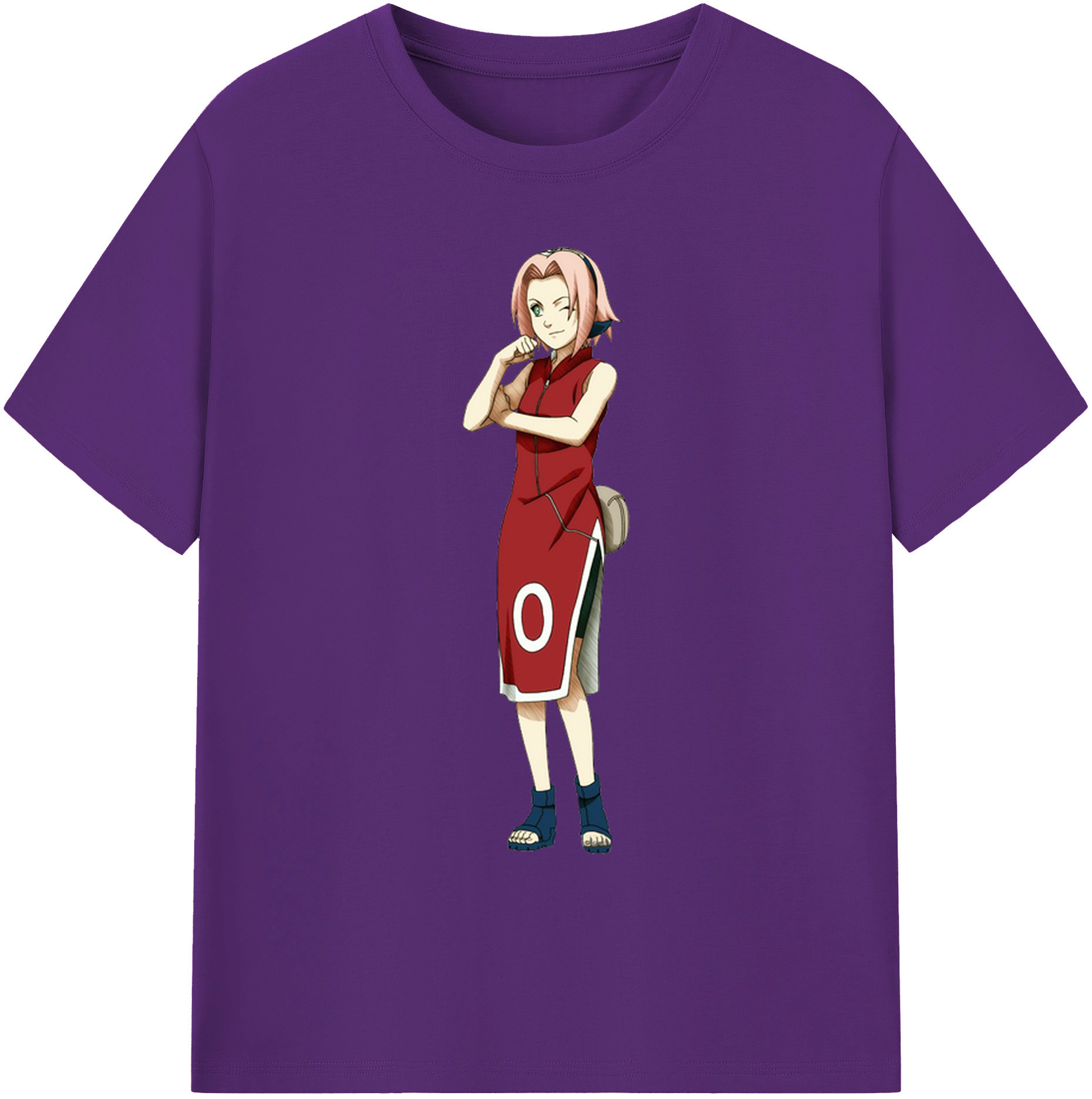 （画像用） NARUTO -ナルト- 春野サクラ Haruno Sakura 綿100％ メンズ半袖Tシャツ｜肌触りやわらか＆通気性