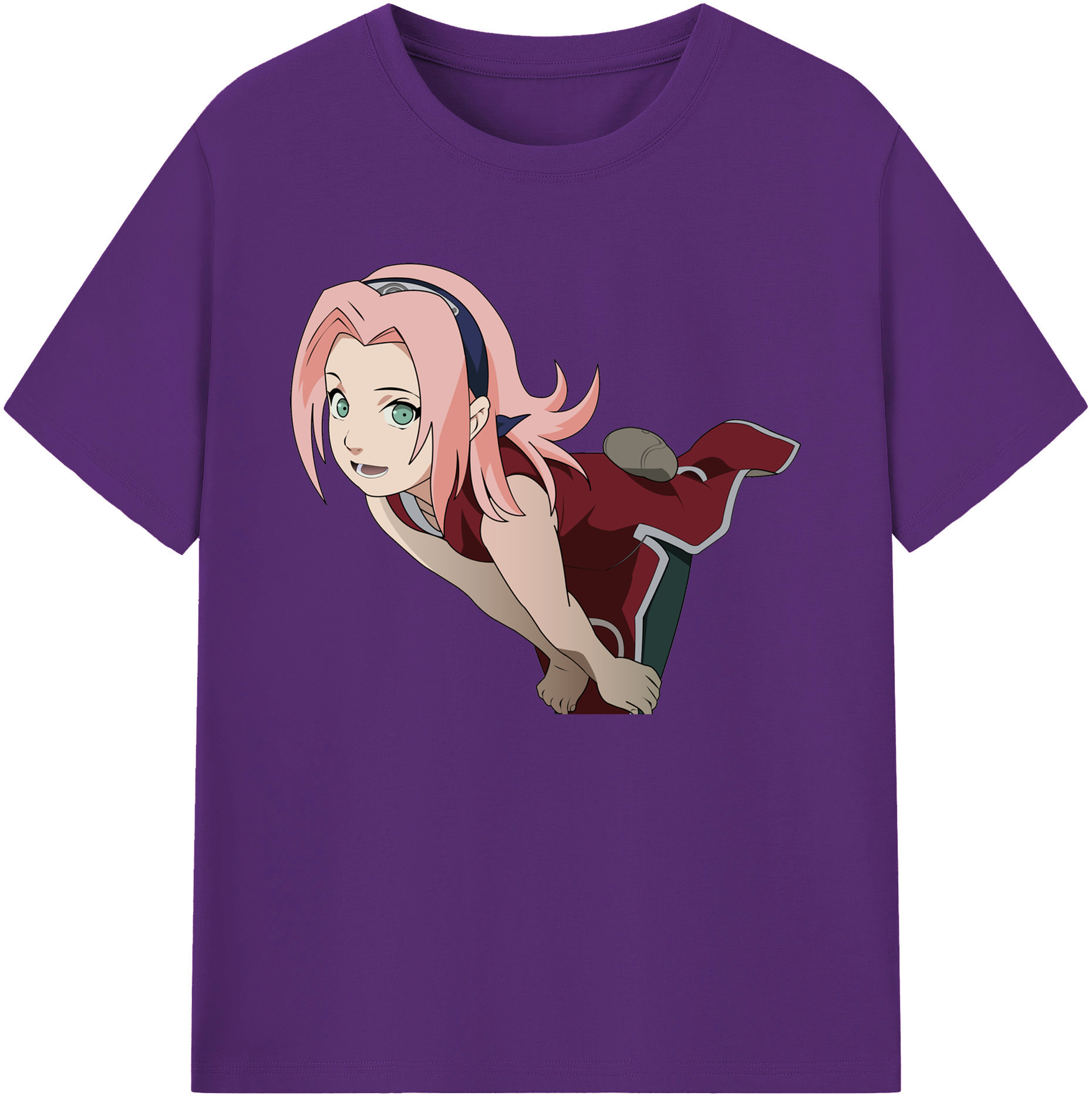 （画像用） NARUTO -ナルト- 春野サクラ Haruno Sakura 綿100％ メンズ半袖Tシャツ｜肌触りやわらか＆通気性