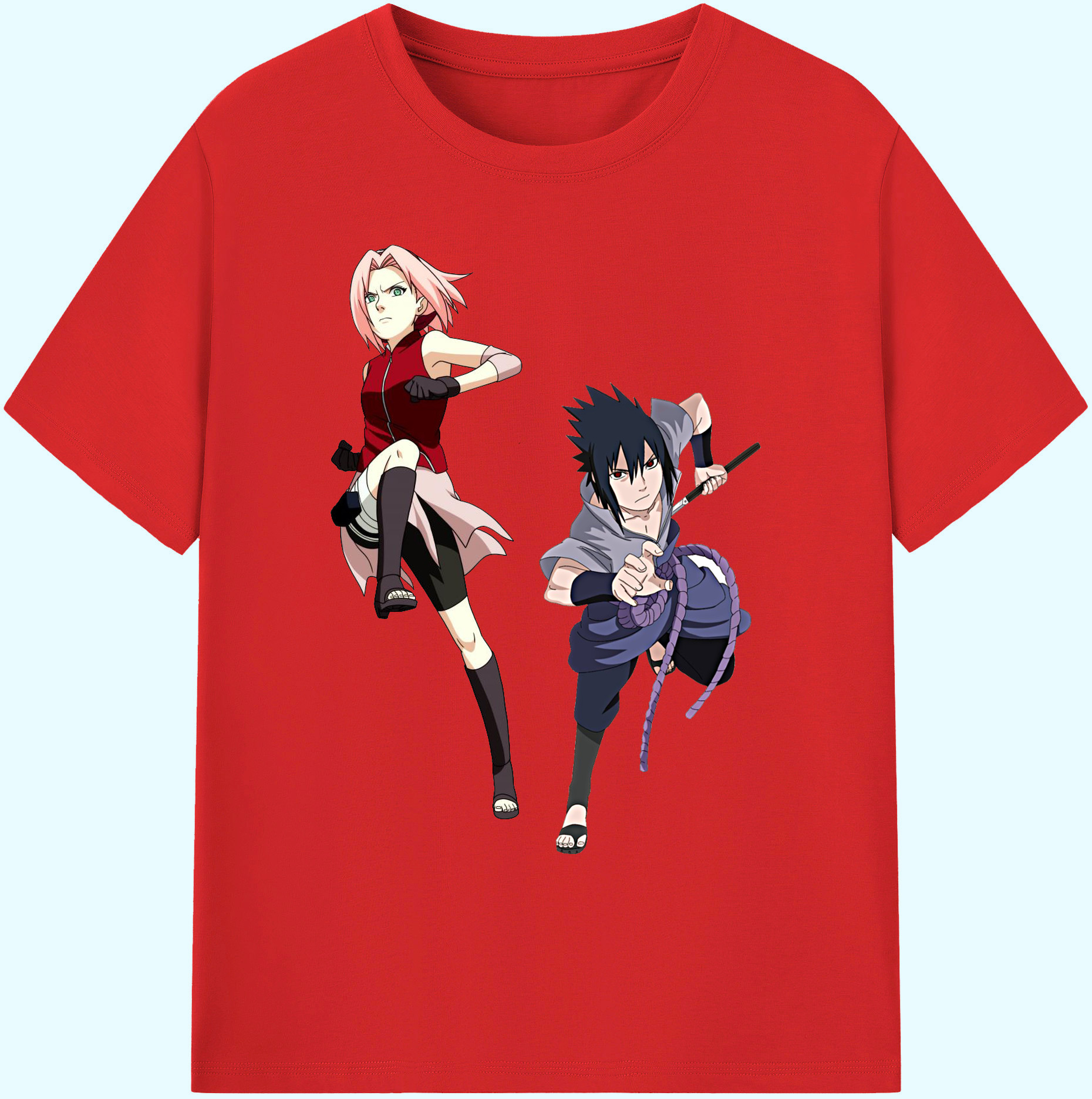 （画像用） NARUTO -ナルト- 春野サクラ Haruno Sakura 綿100％ メンズ半袖Tシャツ｜肌触りやわらか＆通気性