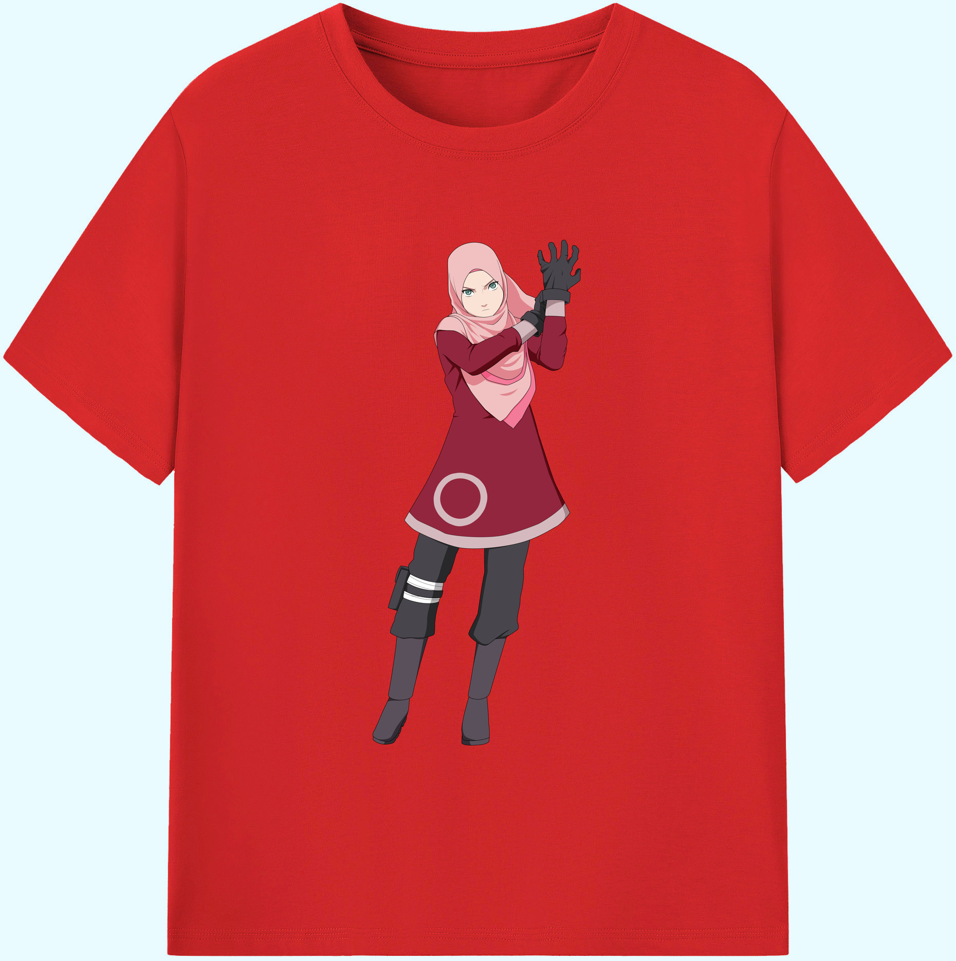 （画像用） NARUTO -ナルト- 春野サクラ Haruno Sakura 綿100％ メンズ半袖Tシャツ｜肌触りやわらか＆通気性