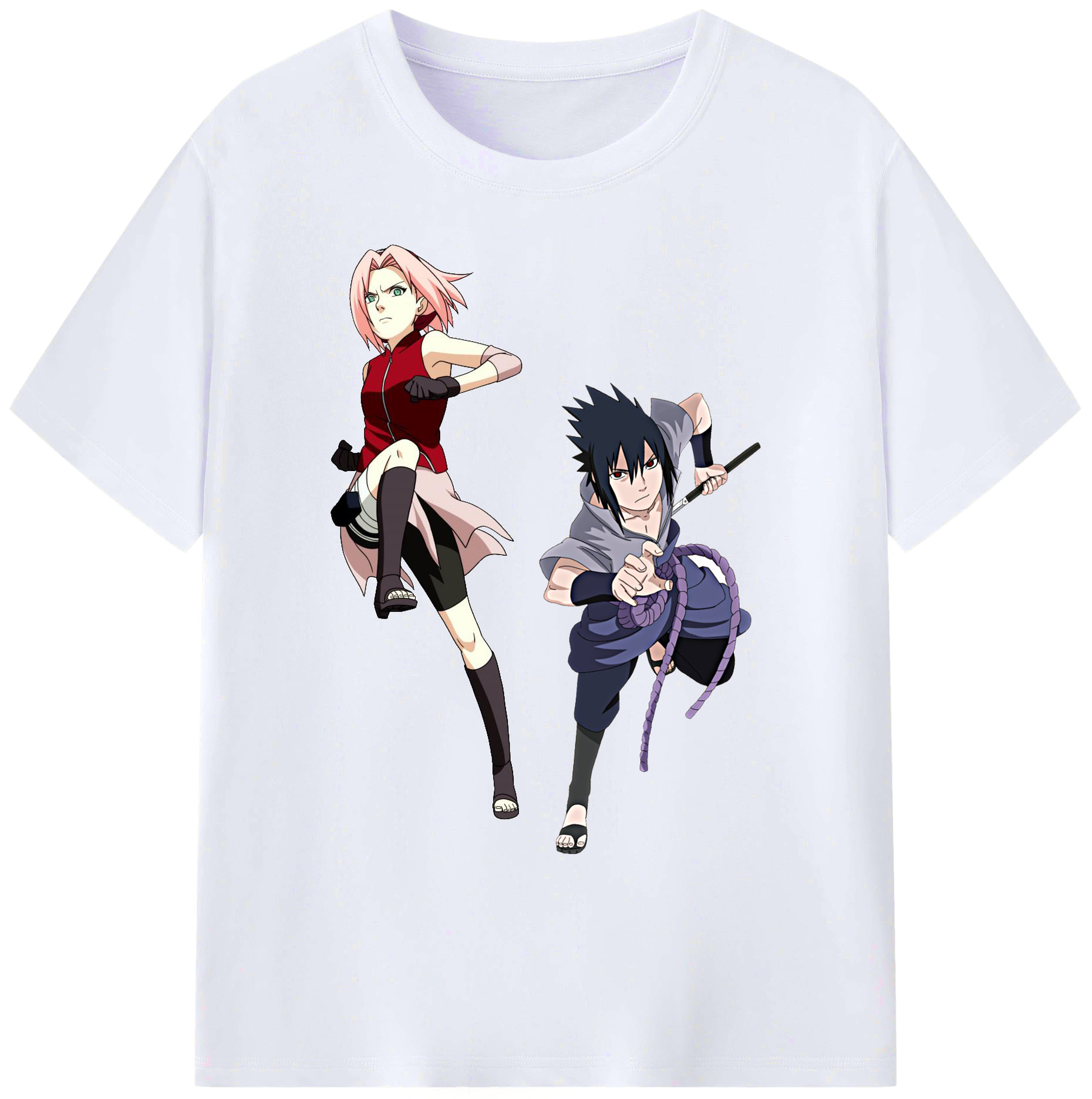 （画像用） NARUTO -ナルト- 春野サクラ Haruno Sakura 綿100％ メンズ半袖Tシャツ｜肌触りやわらか＆通気性