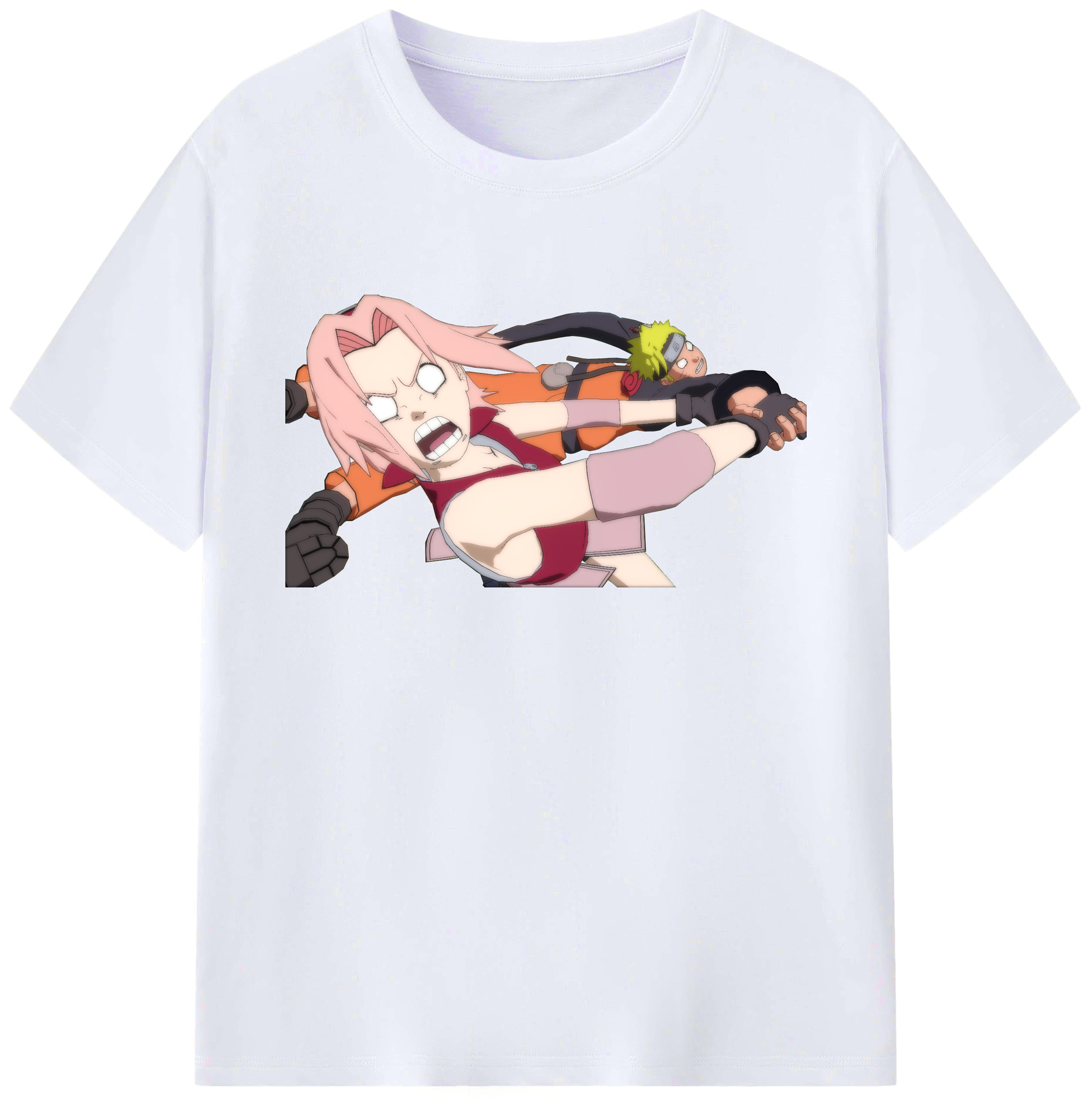 （画像用） NARUTO -ナルト- 春野サクラ Haruno Sakura 綿100％ メンズ半袖Tシャツ｜肌触りやわらか＆通気性