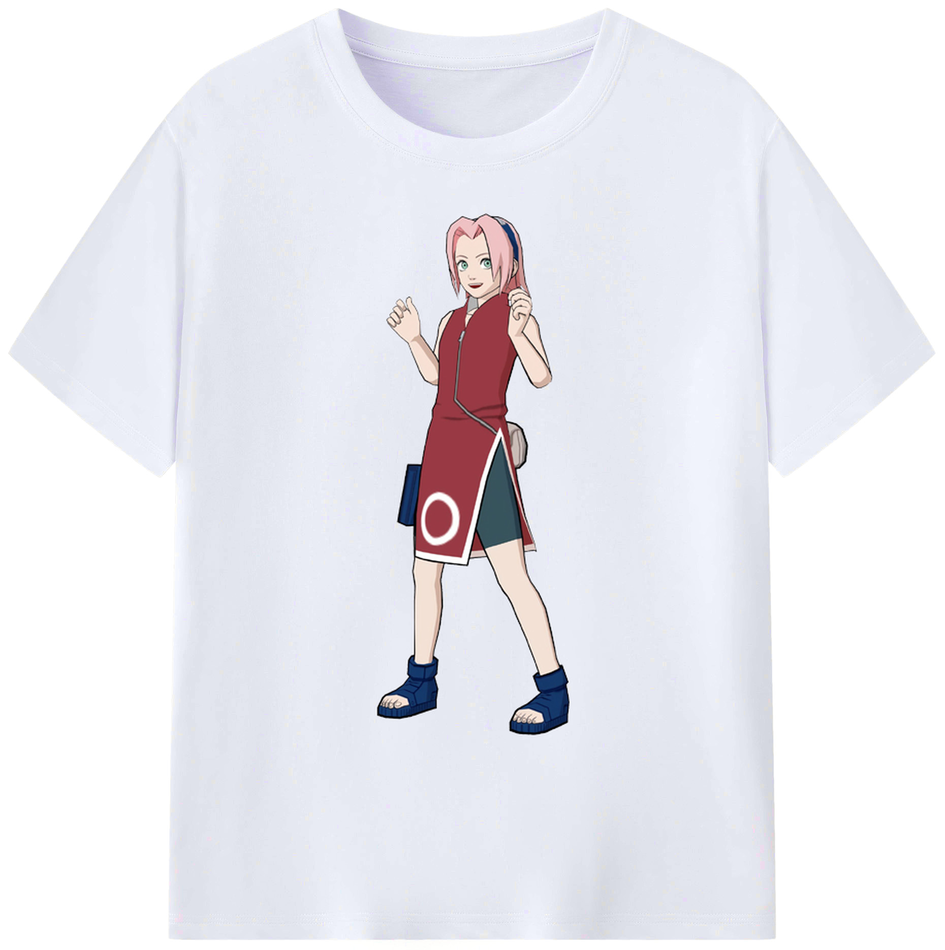 （画像用） NARUTO -ナルト- 春野サクラ Haruno Sakura 綿100％ メンズ半袖Tシャツ｜肌触りやわらか＆通気性