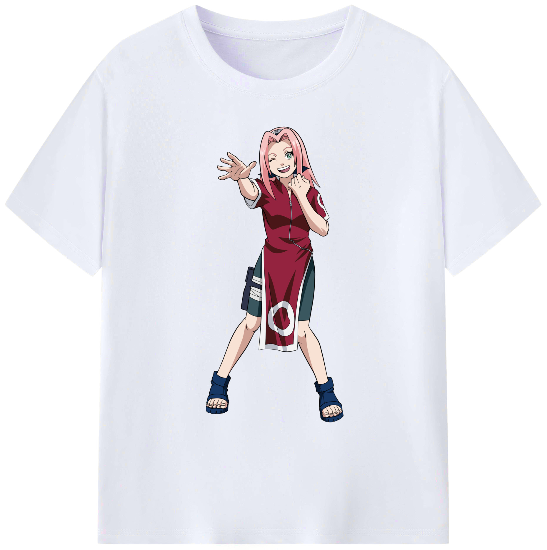 （画像用） NARUTO -ナルト- 春野サクラ Haruno Sakura 綿100％ メンズ半袖Tシャツ｜肌触りやわらか＆通気性