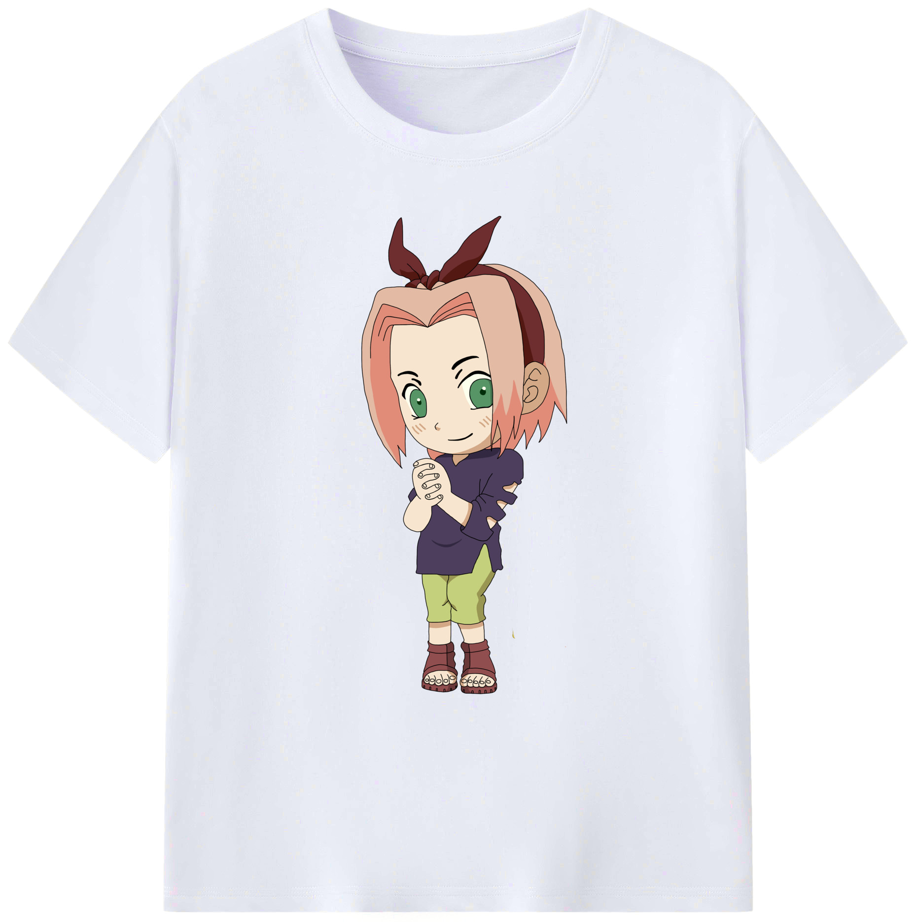 （画像用） NARUTO -ナルト- 春野サクラ Haruno Sakura 綿100％ メンズ半袖Tシャツ｜肌触りやわらか＆通気性