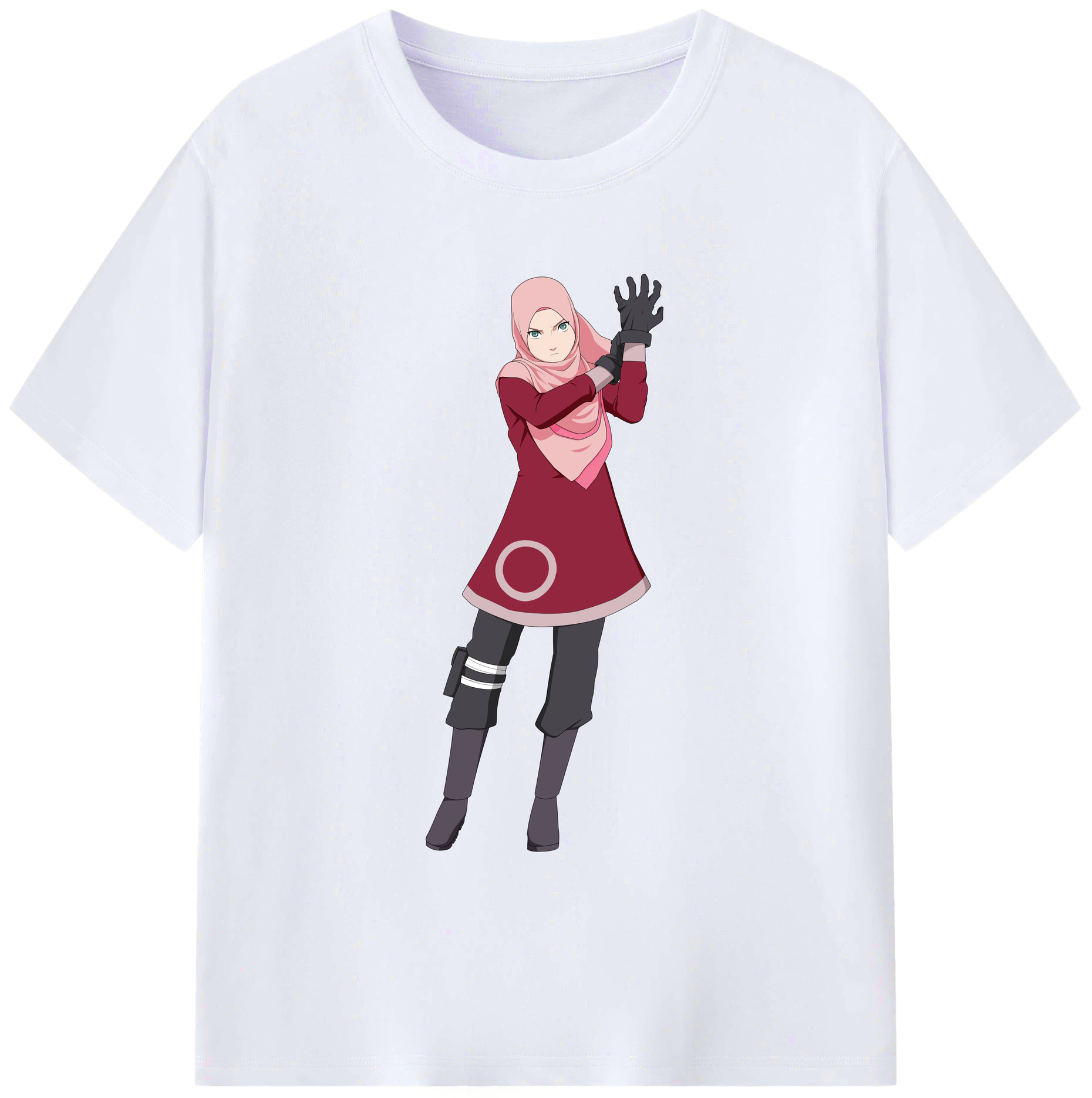 （画像用） NARUTO -ナルト- 春野サクラ Haruno Sakura 綿100％ メンズ半袖Tシャツ｜肌触りやわらか＆通気性