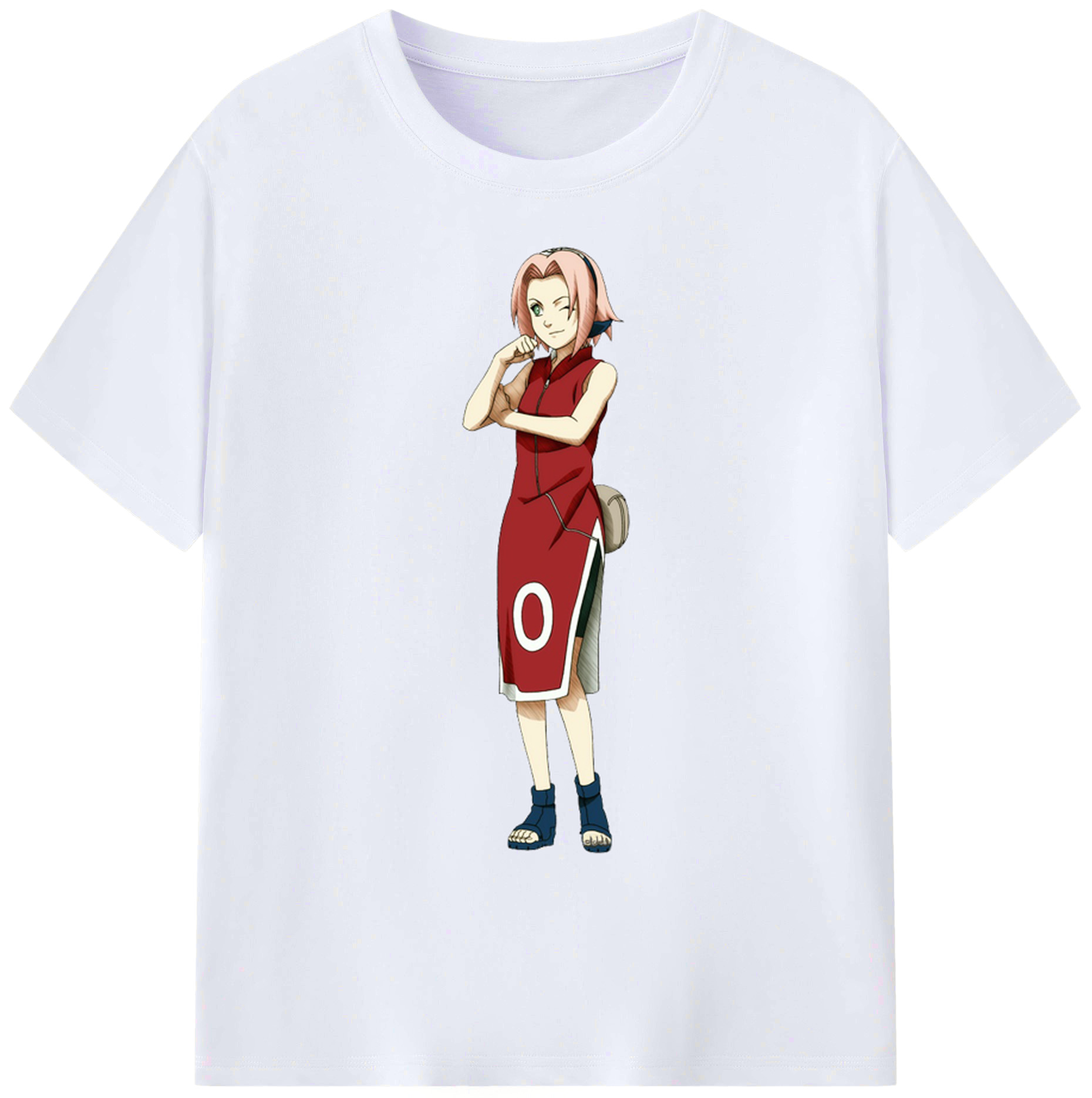 （画像用） NARUTO -ナルト- 春野サクラ Haruno Sakura 綿100％ メンズ半袖Tシャツ｜肌触りやわらか＆通気性