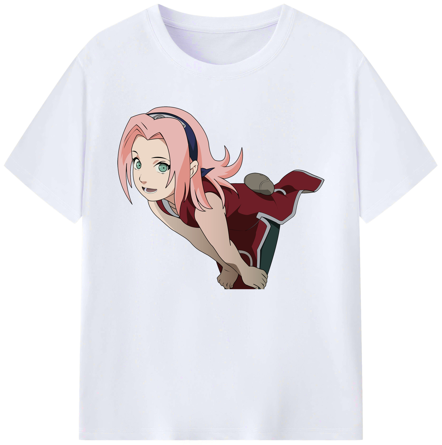 （画像用） NARUTO -ナルト- 春野サクラ Haruno Sakura 綿100％ メンズ半袖Tシャツ｜肌触りやわらか＆通気性