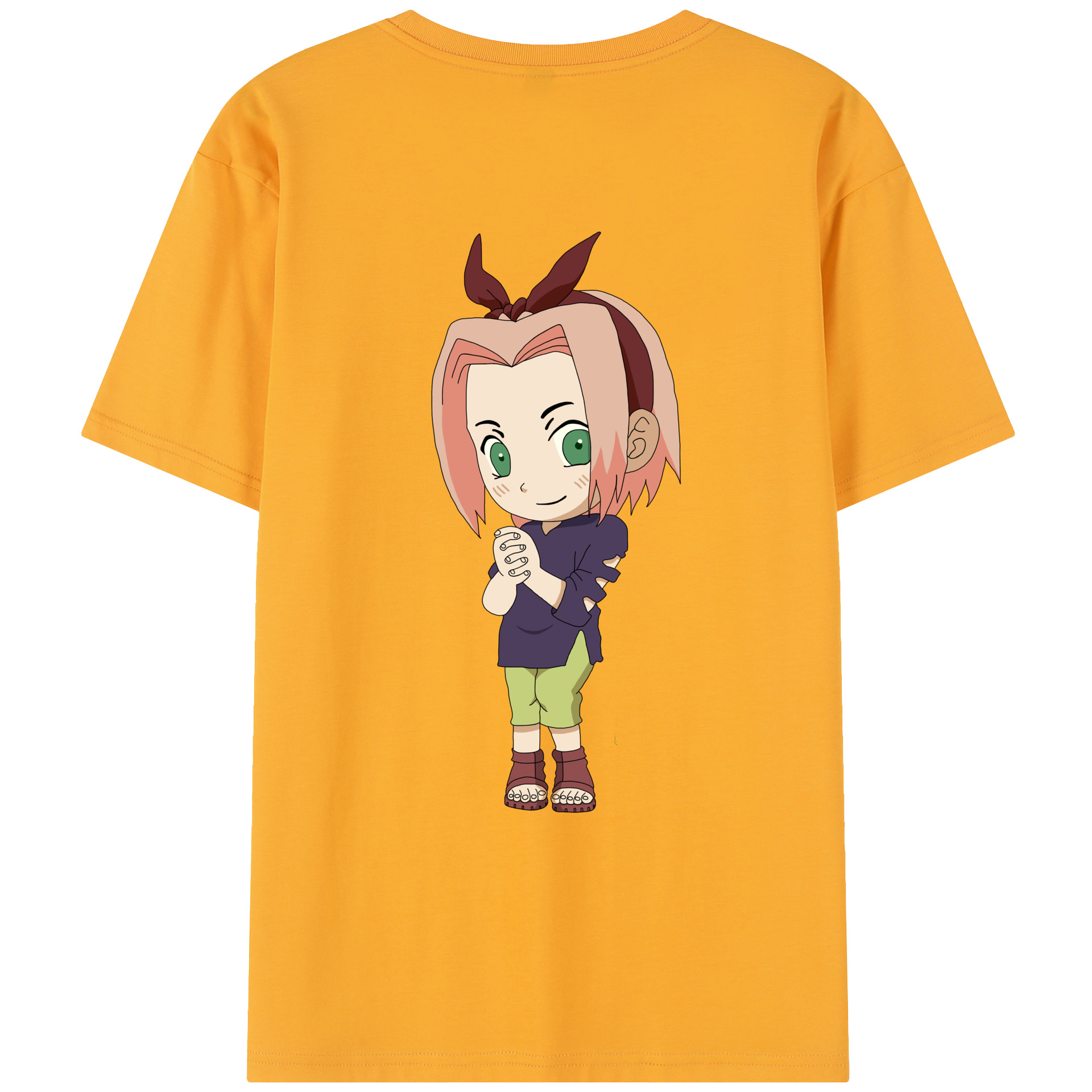 （画像用） NARUTO -ナルト- 春野サクラ Haruno Sakura レディース半袖Tシャツ(バックプリント)