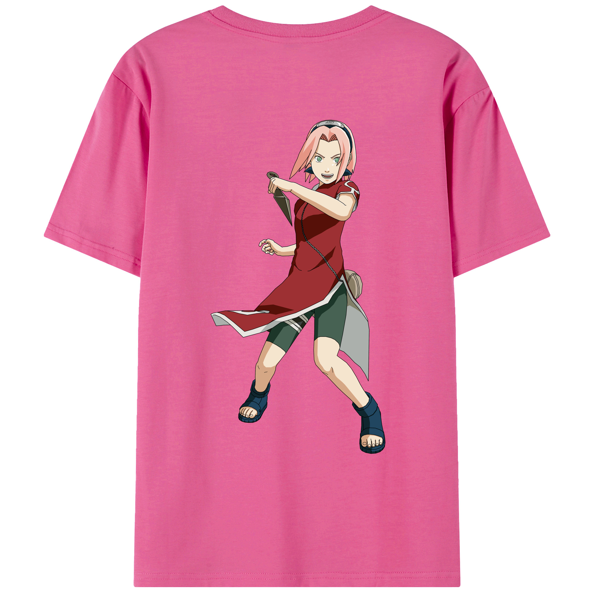 （画像用） NARUTO -ナルト- 春野サクラ Haruno Sakura レディース半袖Tシャツ(バックプリント)