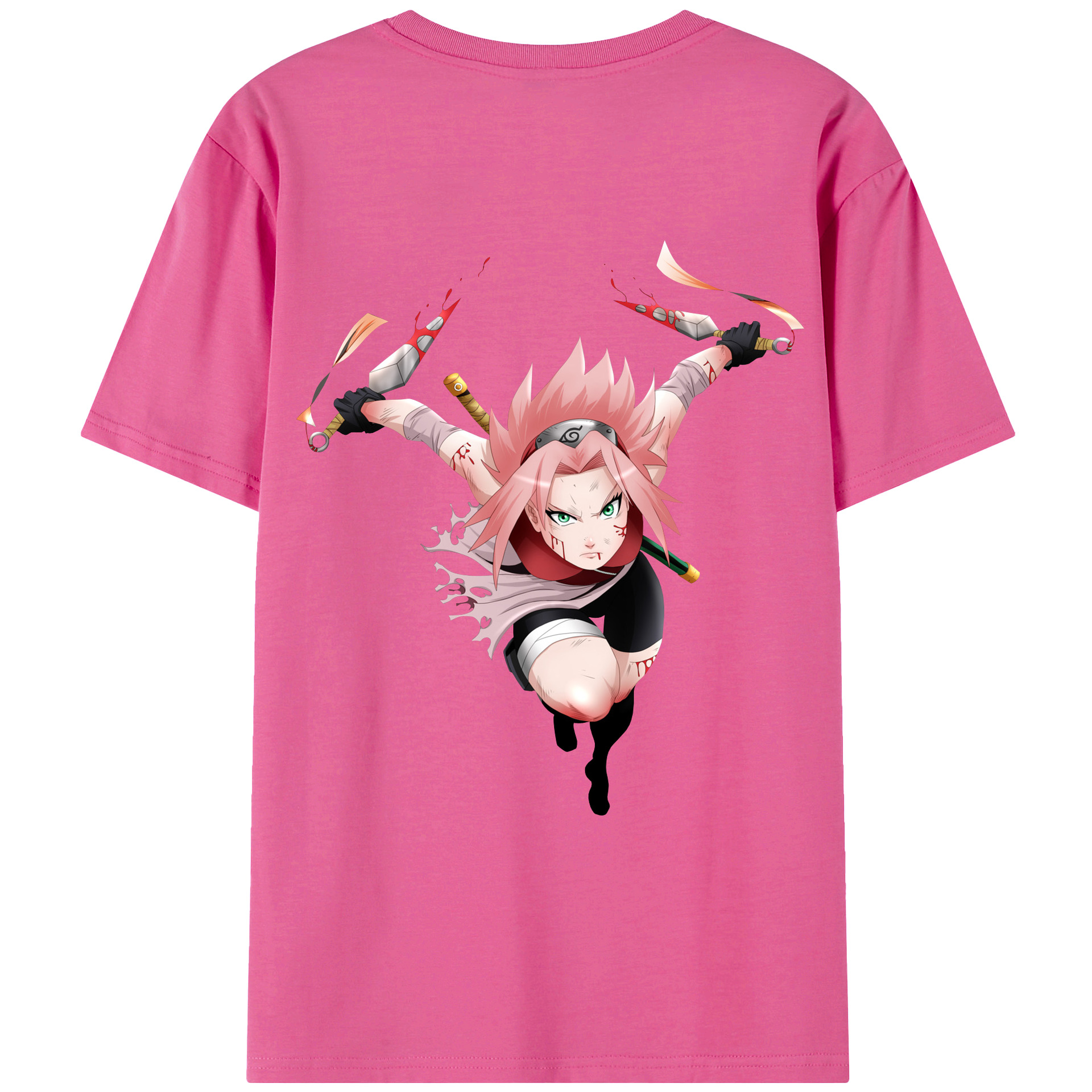 （画像用） NARUTO -ナルト- 春野サクラ Haruno Sakura レディース半袖Tシャツ(バックプリント)