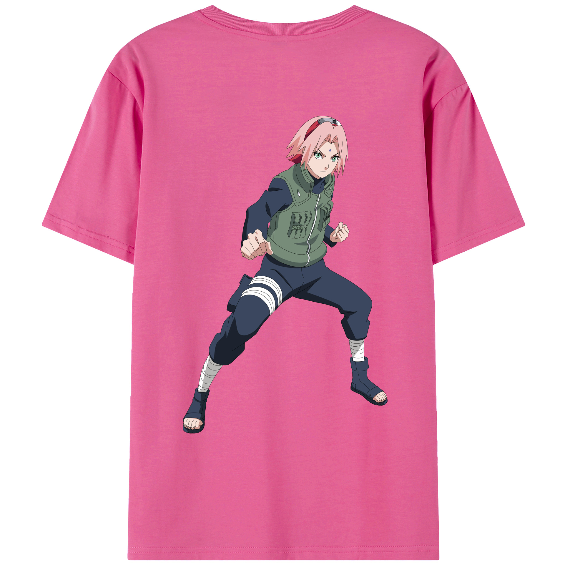 （画像用） NARUTO -ナルト- 春野サクラ Haruno Sakura レディース半袖Tシャツ(バックプリント)