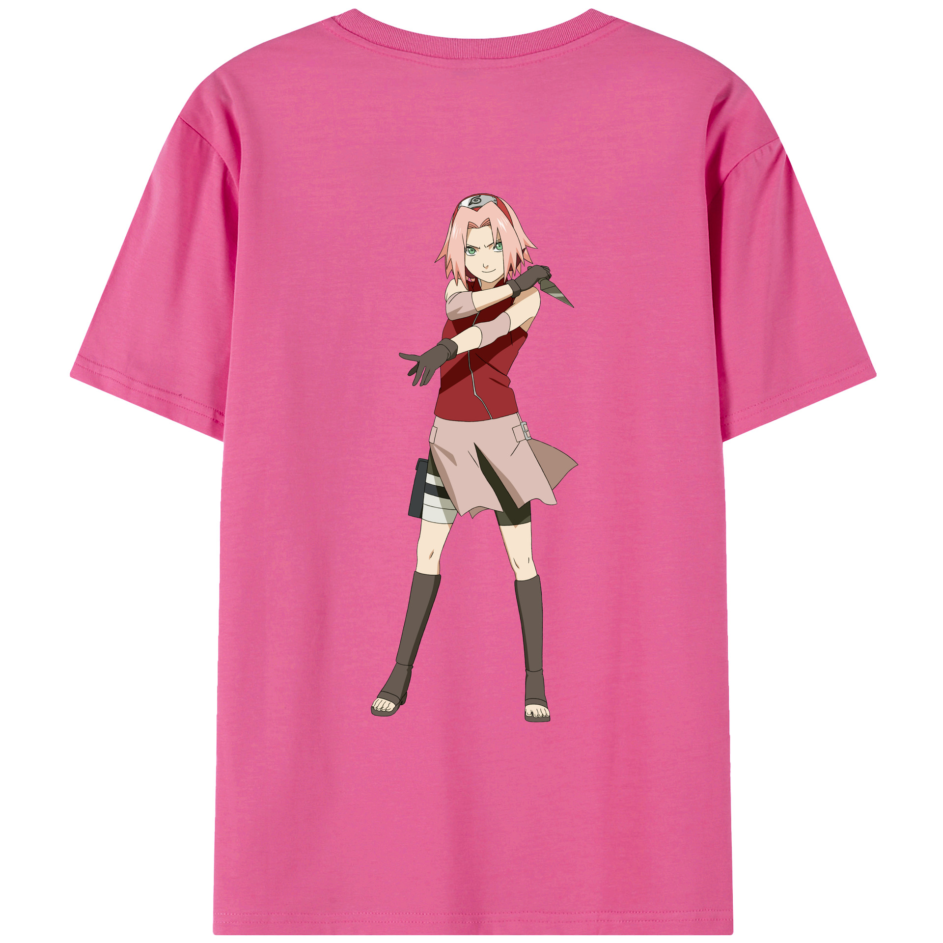 （画像用） NARUTO -ナルト- 春野サクラ Haruno Sakura レディース半袖Tシャツ(バックプリント)