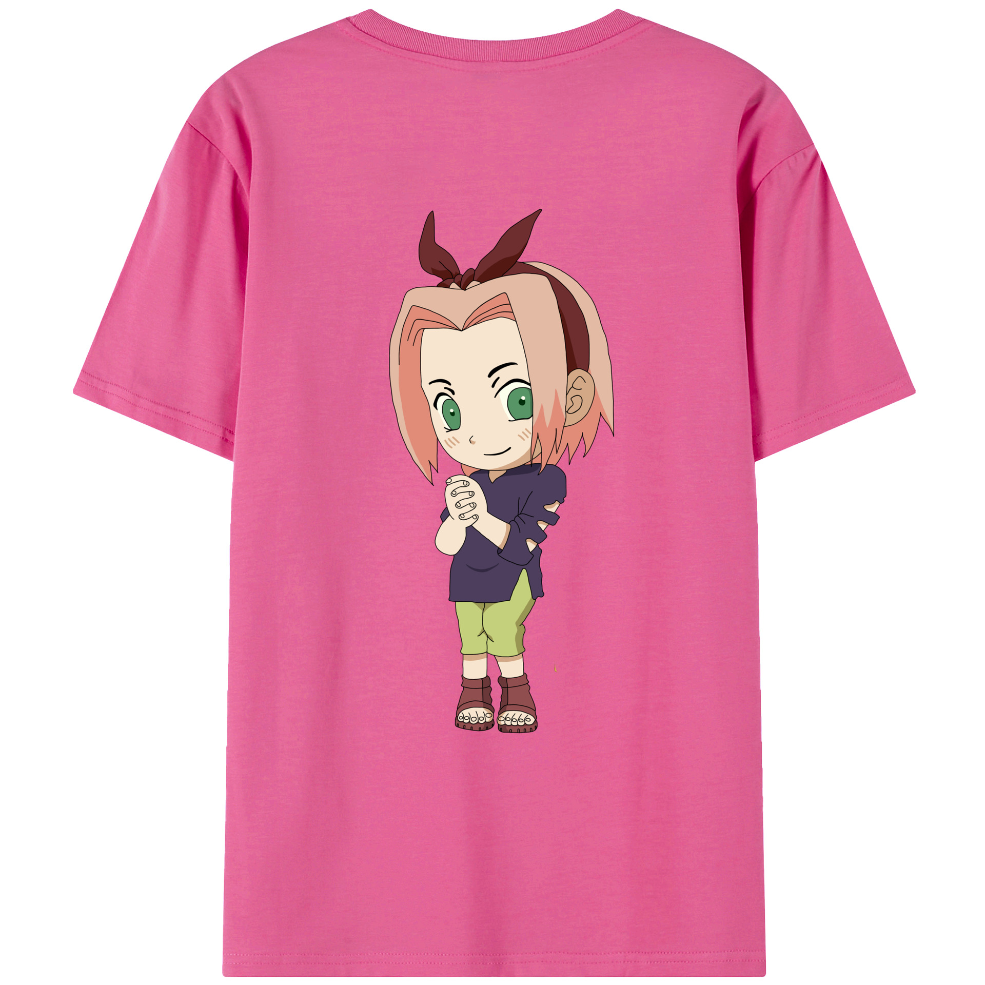 （画像用） NARUTO -ナルト- 春野サクラ Haruno Sakura レディース半袖Tシャツ(バックプリント)