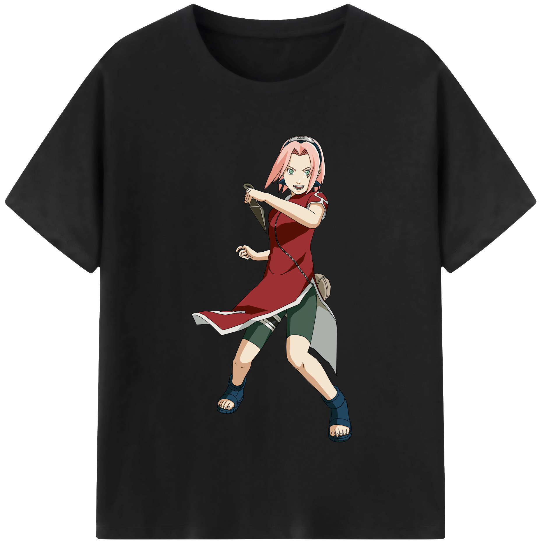 （画像用） NARUTO -ナルト- 春野サクラ Haruno Sakura レディースカジュアルプリントTシャツ（綿100％）