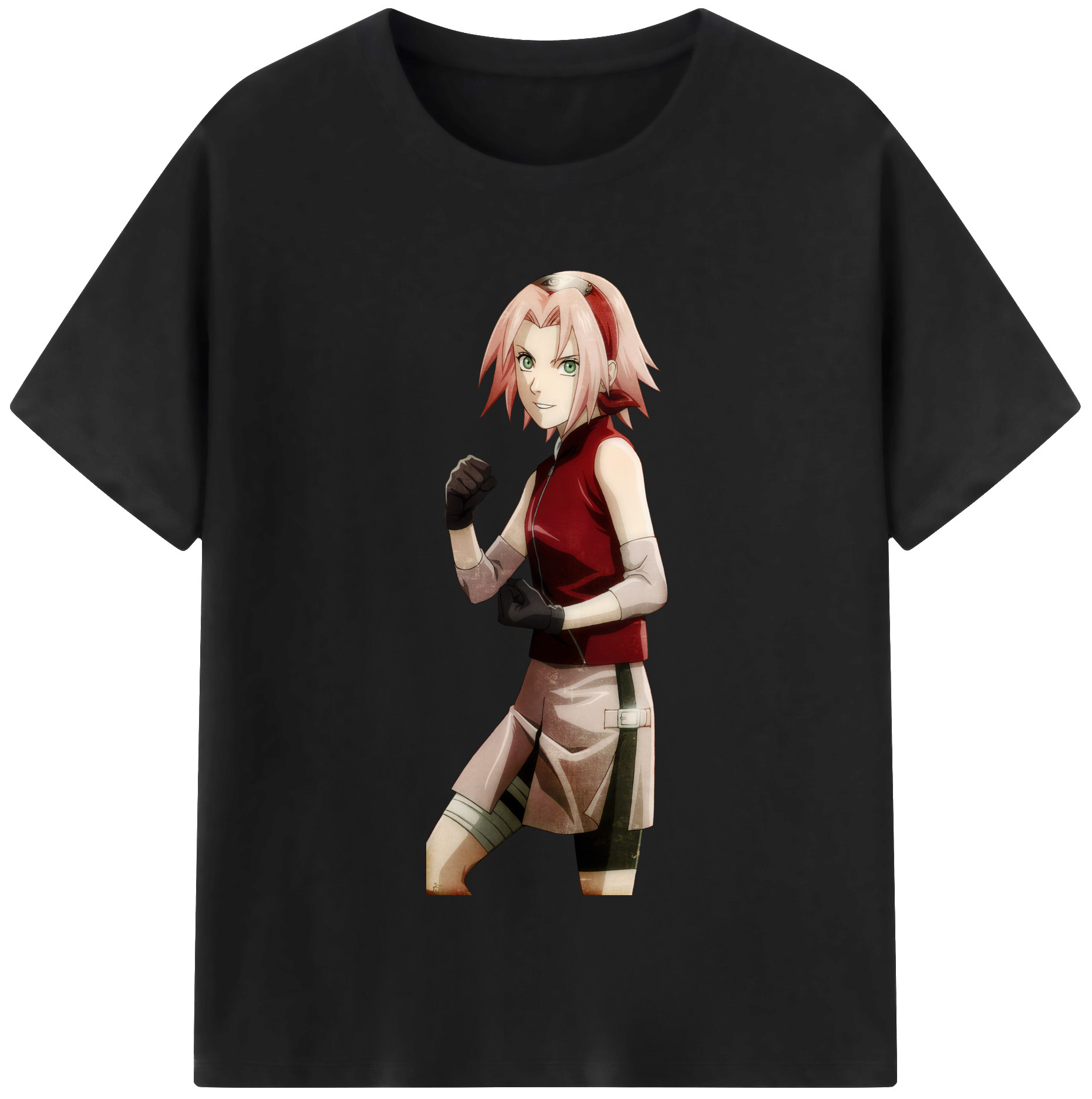 （画像用） NARUTO -ナルト- 春野サクラ Haruno Sakura レディースカジュアルプリントTシャツ（綿100％）