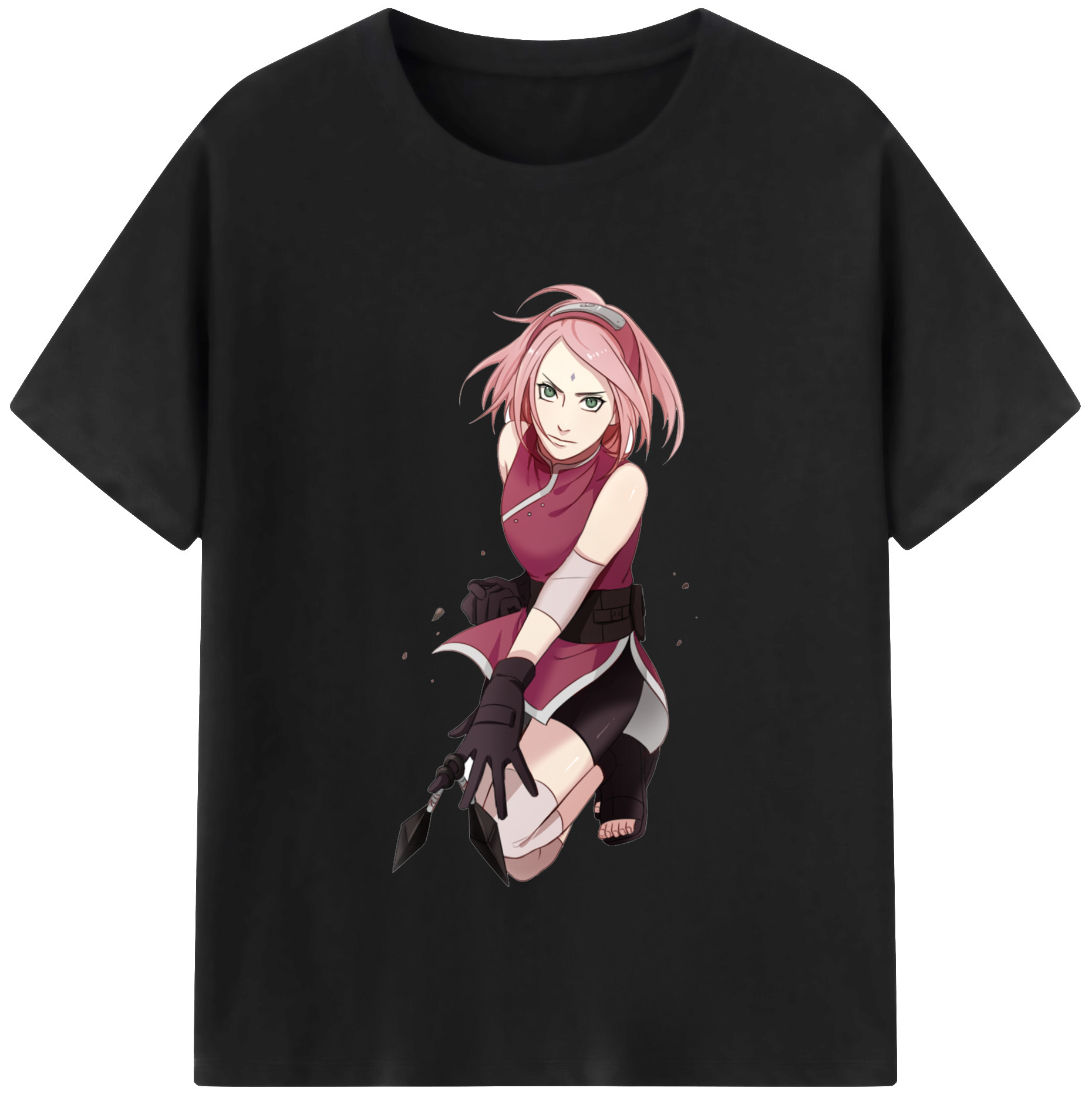 （画像用） NARUTO -ナルト- 春野サクラ Haruno Sakura レディースカジュアルプリントTシャツ（綿100％）