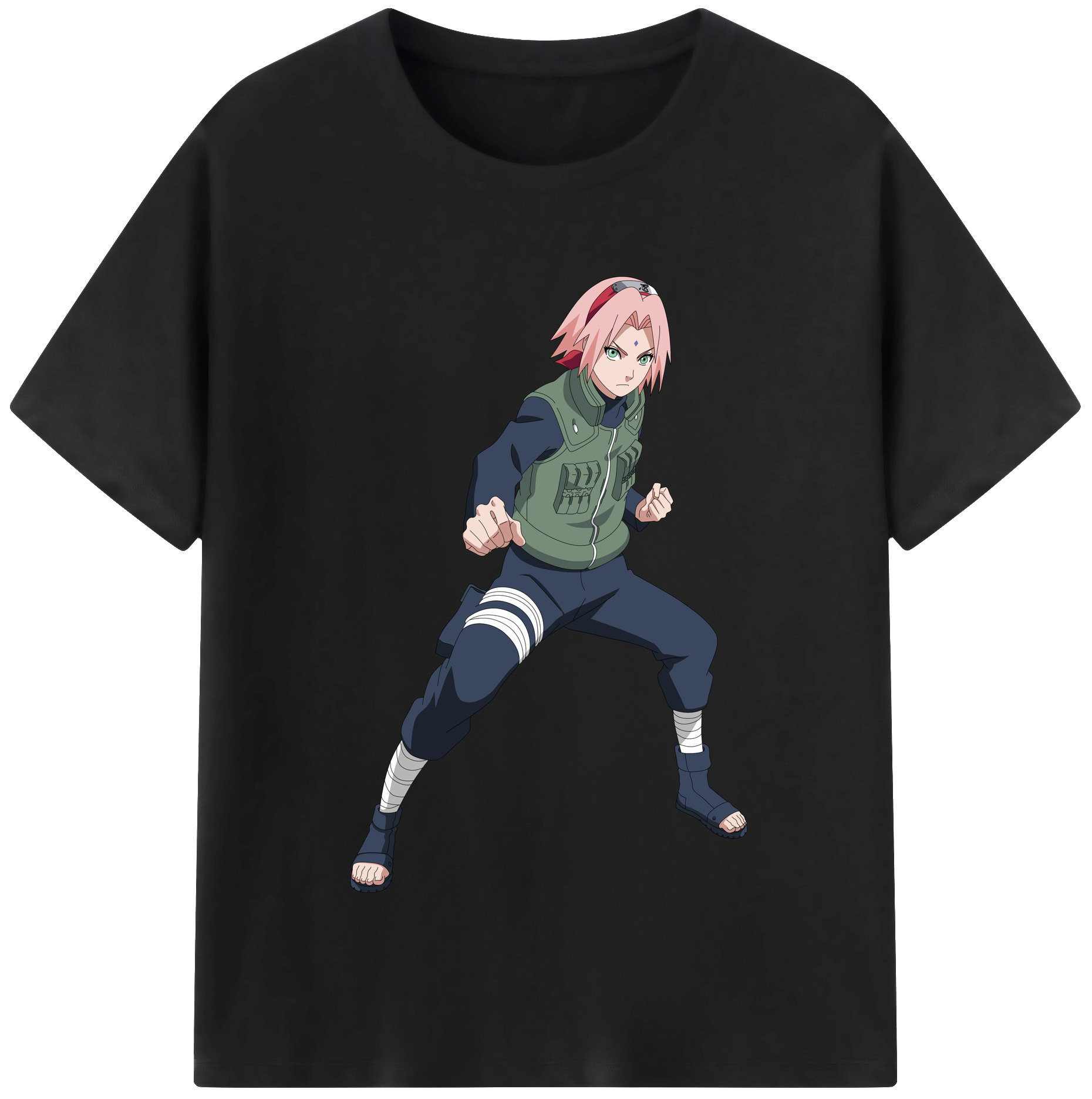 （画像用） NARUTO -ナルト- 春野サクラ Haruno Sakura レディースカジュアルプリントTシャツ（綿100％）