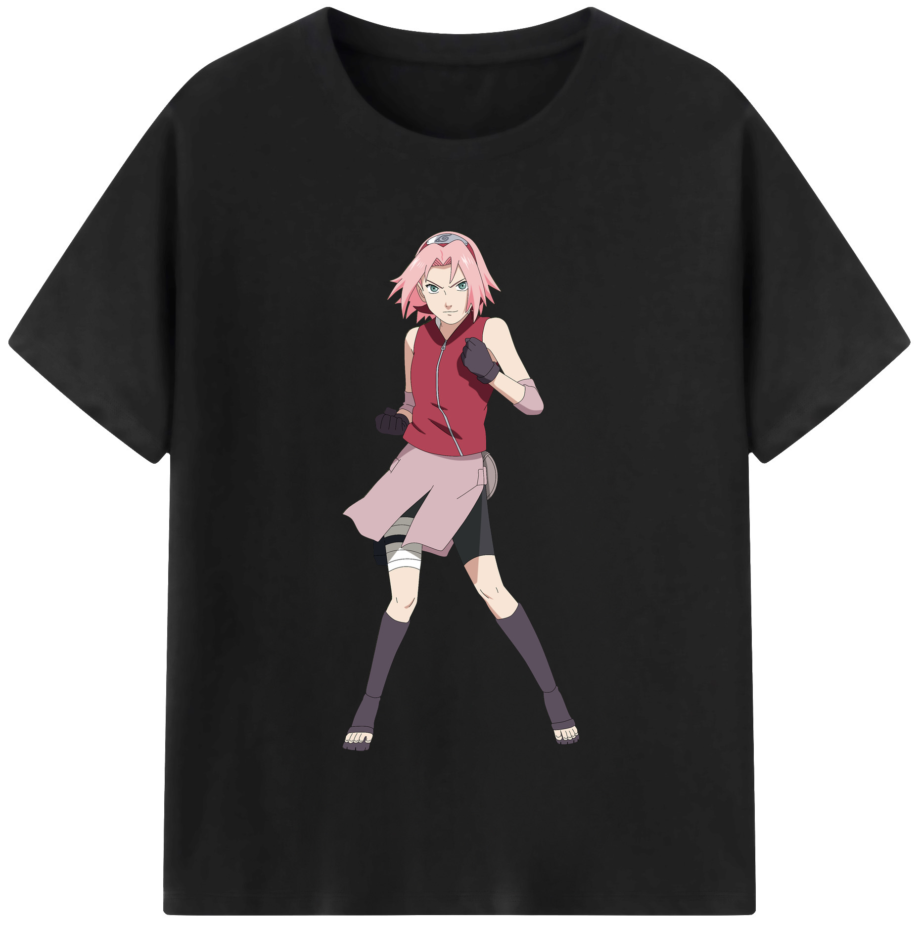 （画像用） NARUTO -ナルト- 春野サクラ Haruno Sakura レディースカジュアルプリントTシャツ（綿100％）
