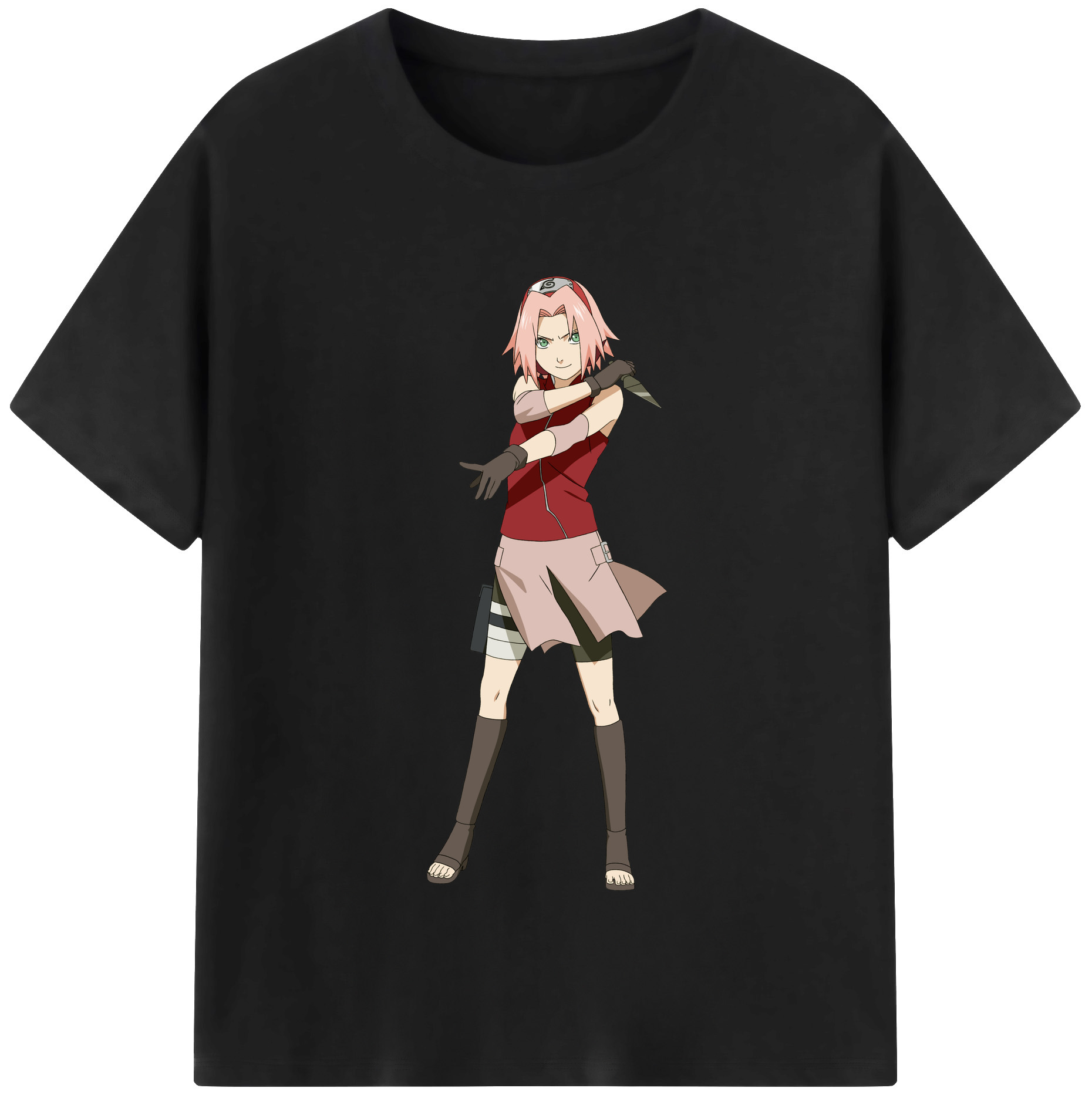 （画像用） NARUTO -ナルト- 春野サクラ Haruno Sakura レディースカジュアルプリントTシャツ（綿100％）