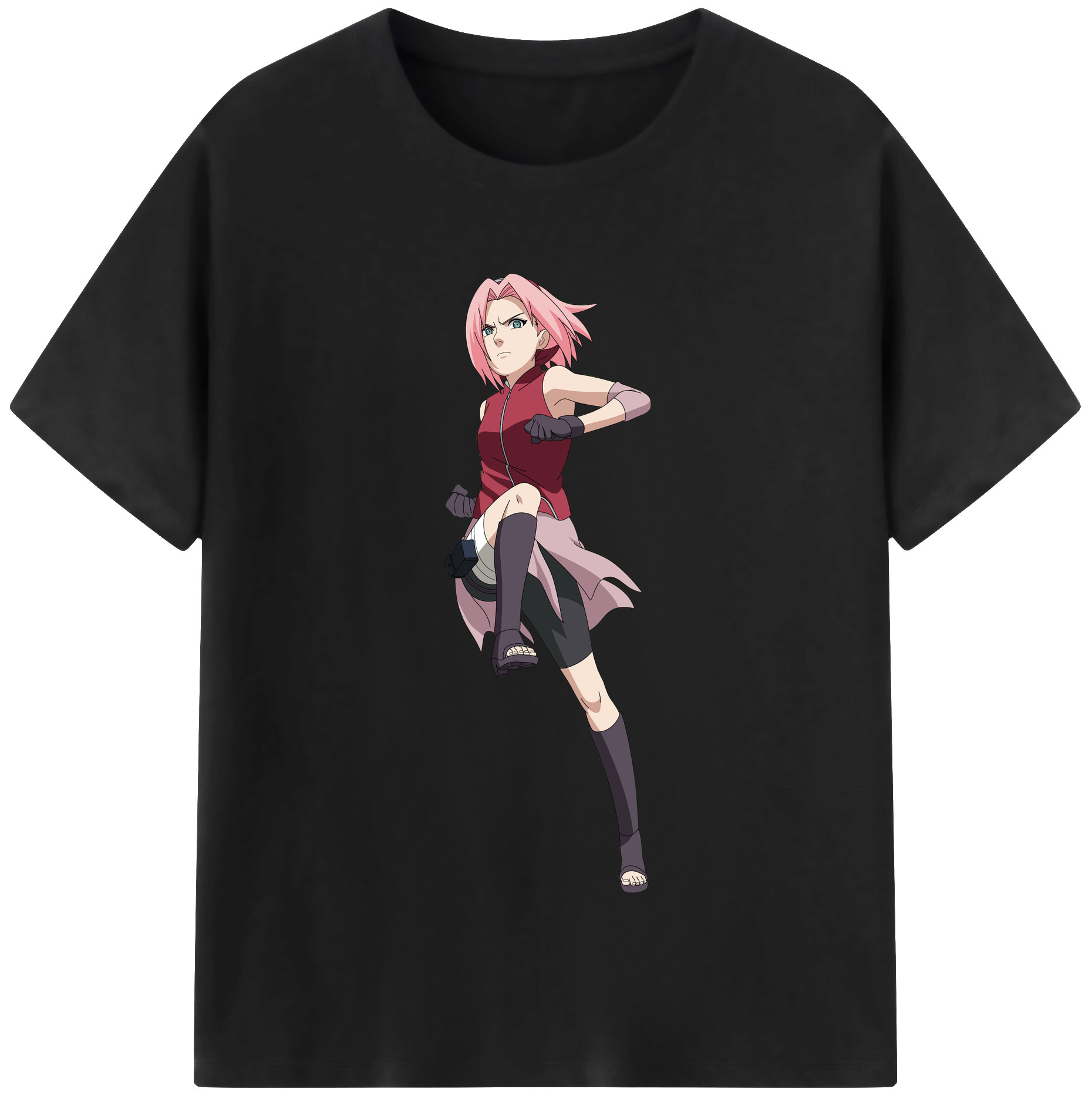 （画像用） NARUTO -ナルト- 春野サクラ Haruno Sakura レディースカジュアルプリントTシャツ（綿100％）