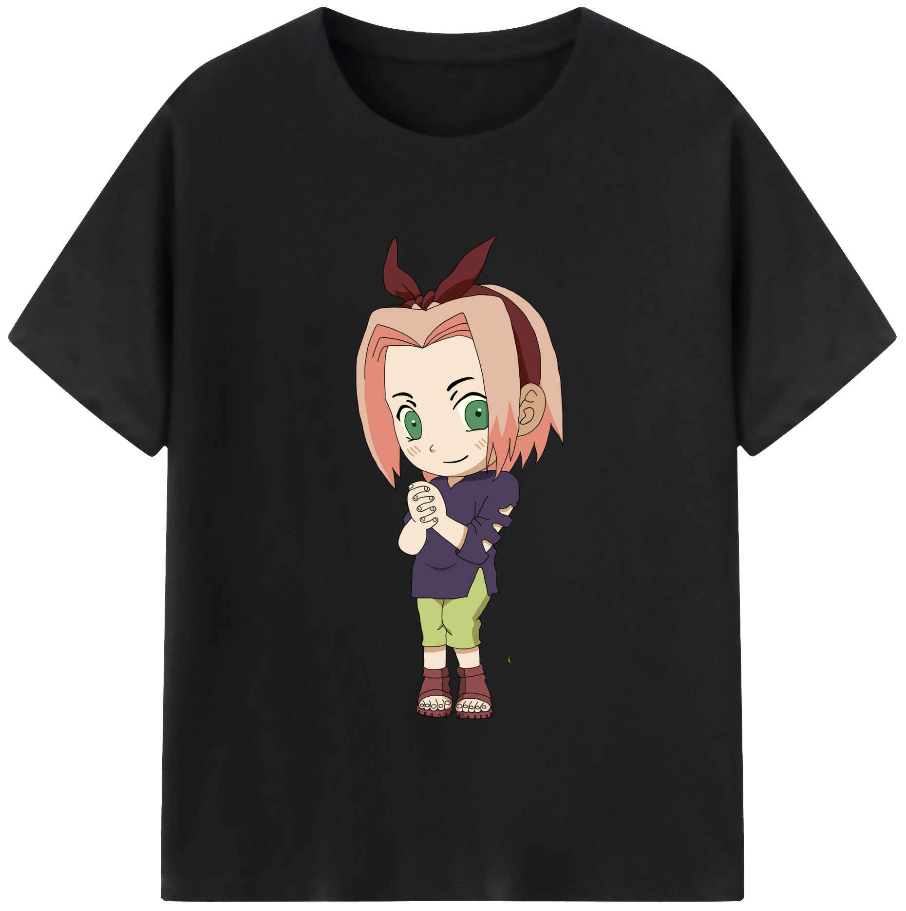 （画像用） NARUTO -ナルト- 春野サクラ Haruno Sakura レディースカジュアルプリントTシャツ（綿100％）