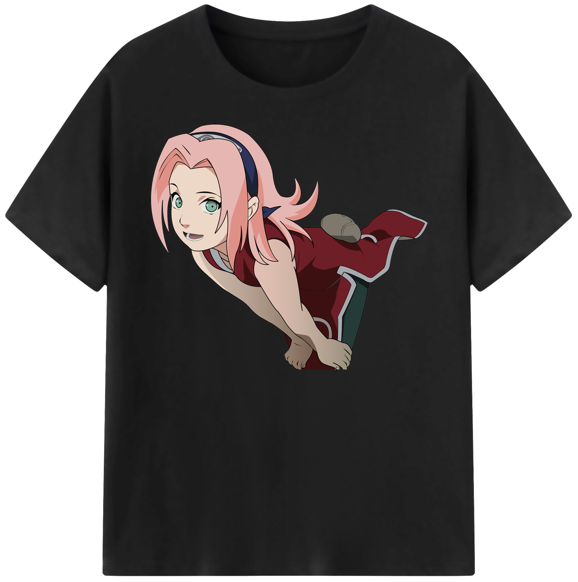 （画像用） NARUTO -ナルト- 春野サクラ Haruno Sakura レディースカジュアルプリントTシャツ（綿100％）