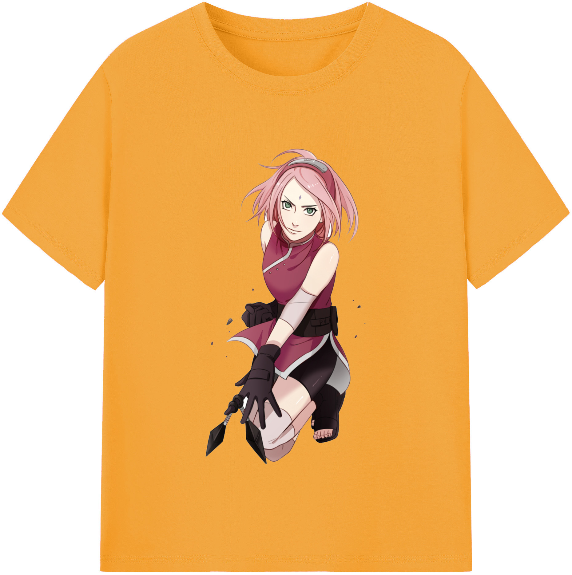 （画像用） NARUTO -ナルト- 春野サクラ Haruno Sakura レディースカジュアルプリントTシャツ（綿100％）